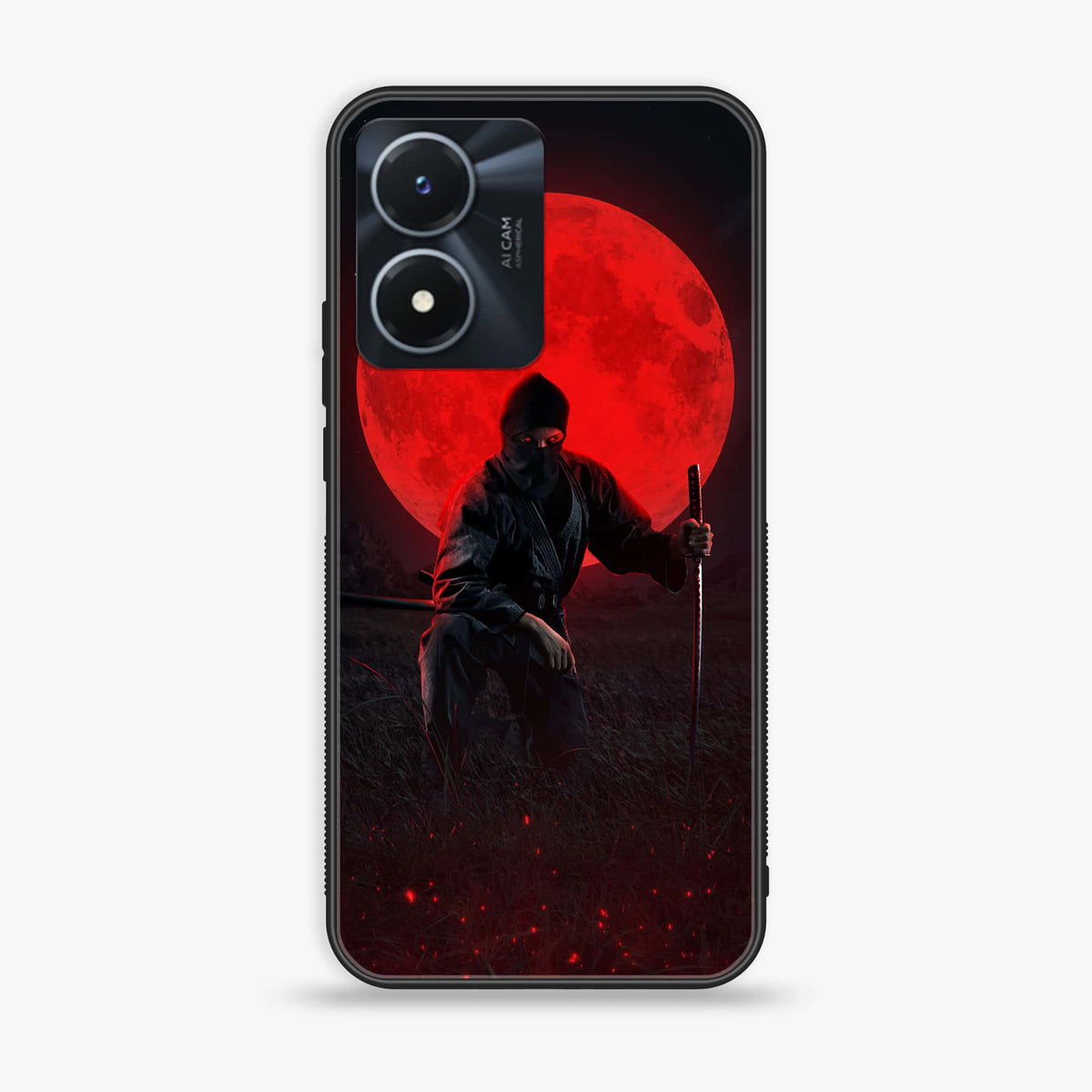 Vivo Y02s  - Ninja Series - Premium Printed Glass soft Bumper shock Proof Case