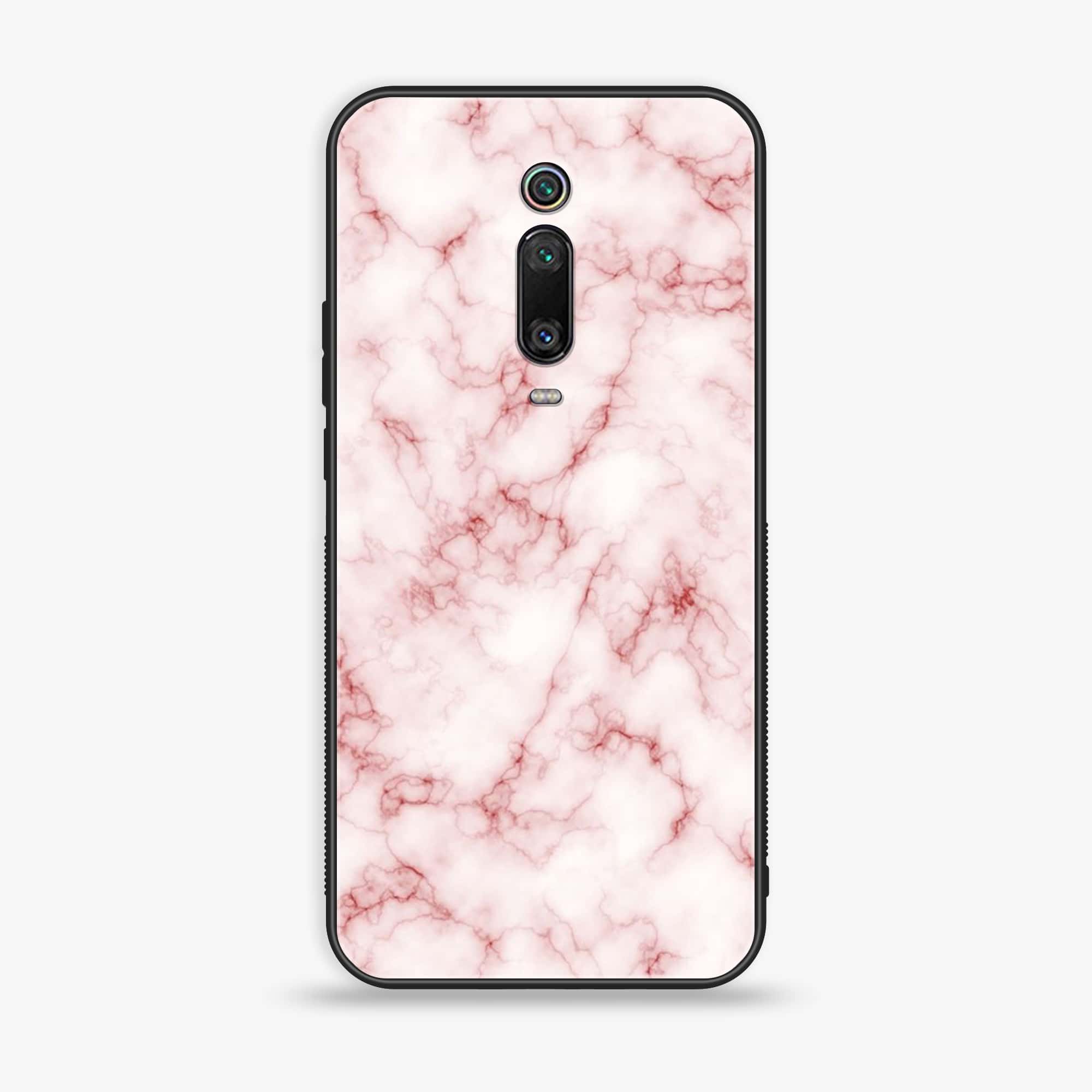 Xiaomi Mi 9T - Pink Marble Series - Premium Printed Glass soft Bumper shock Proof Case