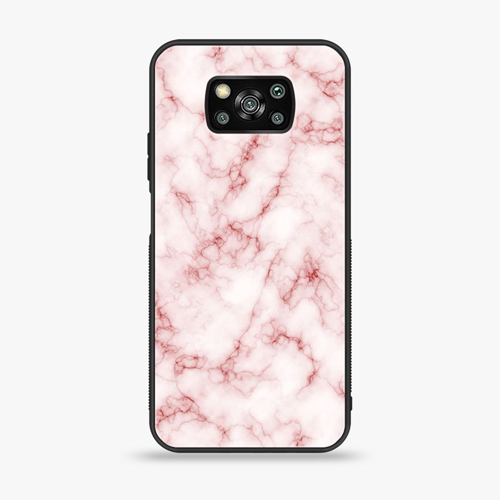 Xiaomi Poco X3 - Pink Marble Series - Premium Printed Glass soft Bumper shock Proof Case