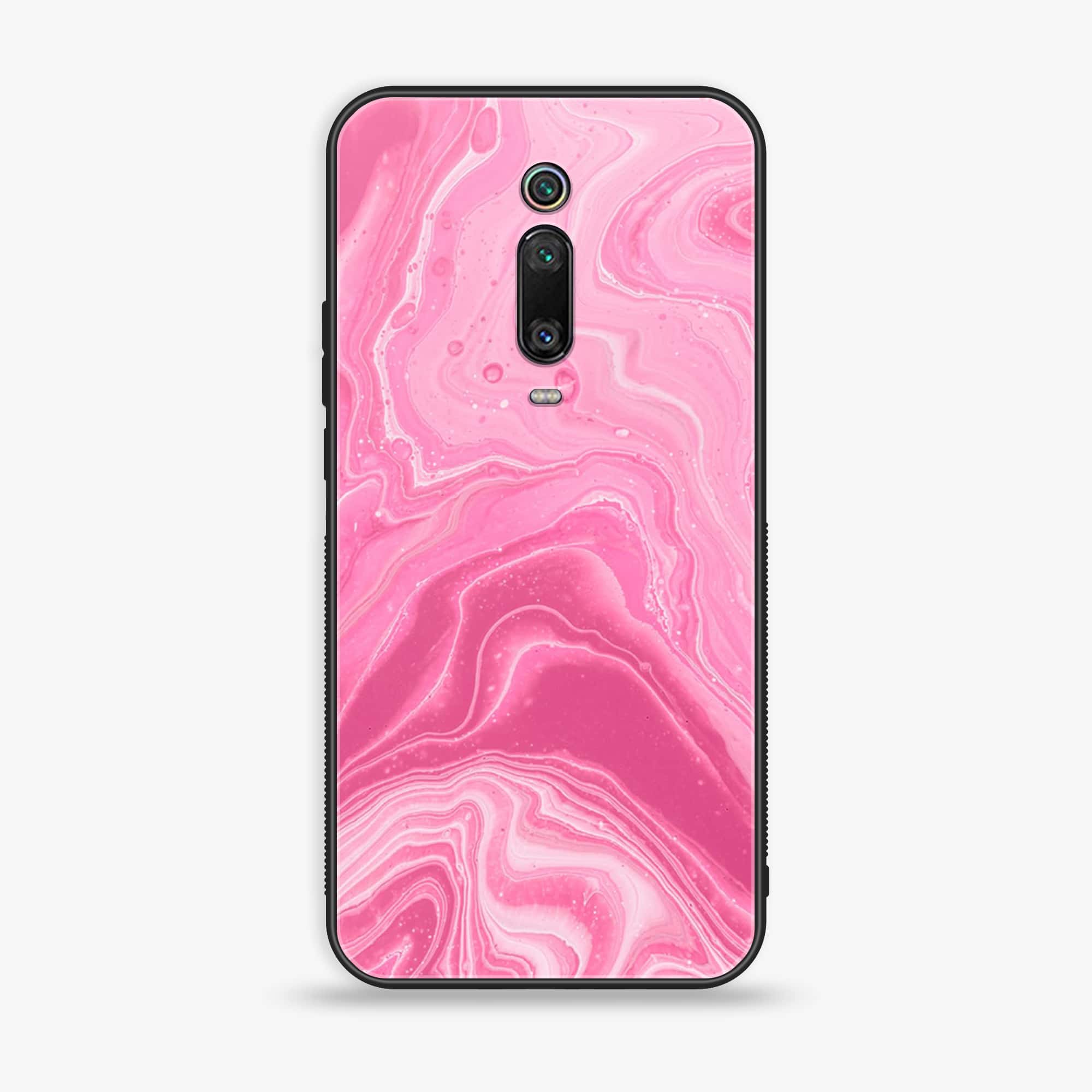 Xiaomi Mi 9T - Pink Marble Series - Premium Printed Glass soft Bumper shock Proof Case
