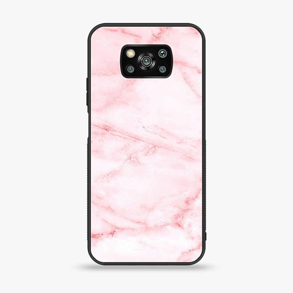 Xiaomi Poco X3 - Pink Marble Series - Premium Printed Glass soft Bumper shock Proof Case