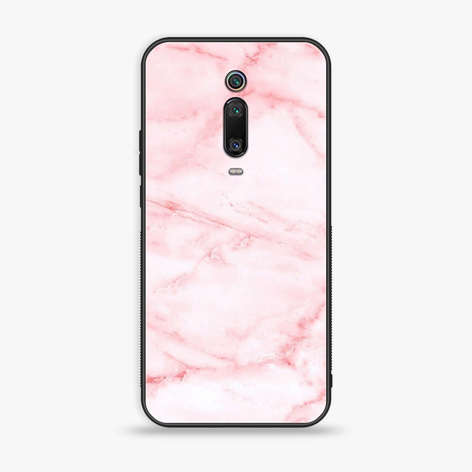 Xiaomi Mi 9T - Pink Marble Series - Premium Printed Glass soft Bumper shock Proof Case