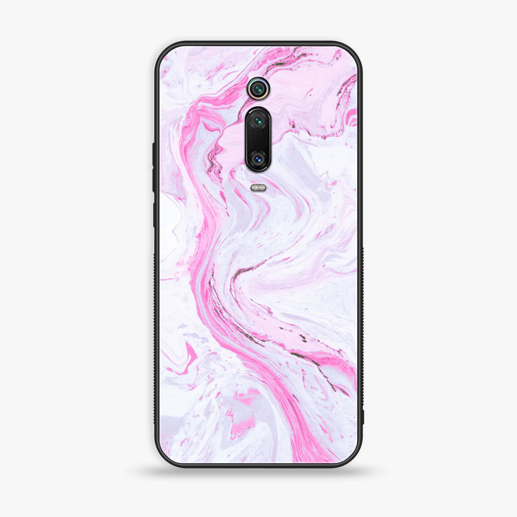 Xiaomi Mi 9T - Pink Marble Series - Premium Printed Glass soft Bumper shock Proof Case