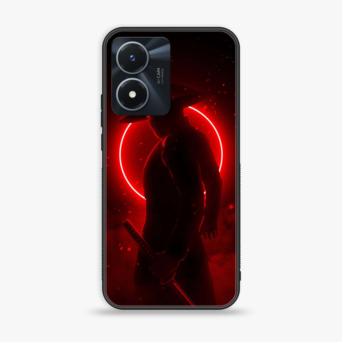 Vivo Y02s  - Ninja Series - Premium Printed Glass soft Bumper shock Proof Case