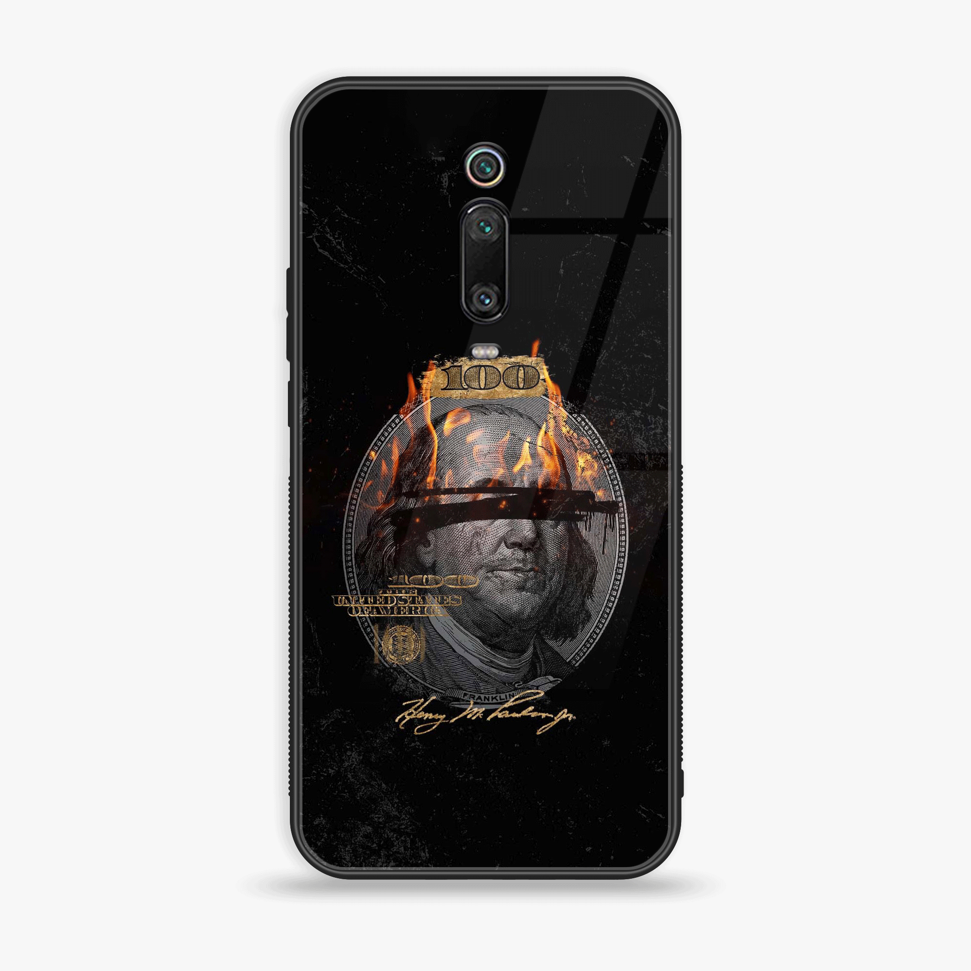 Xiaomi Mi 9T - Dollar Series - Premium Printed Glass soft Bumper shock Proof Case