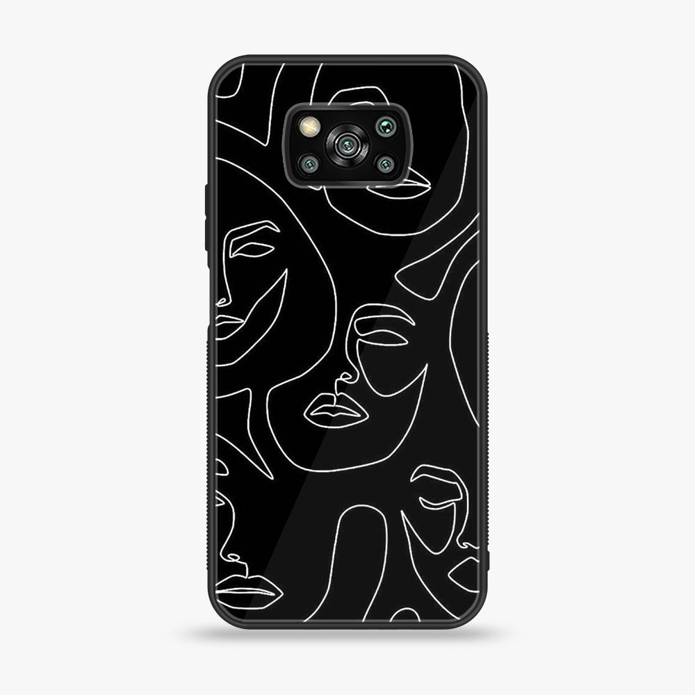Xiaomi Poco X3 - Girl line Art Series - Premium Printed Glass soft Bumper shock Proof Case