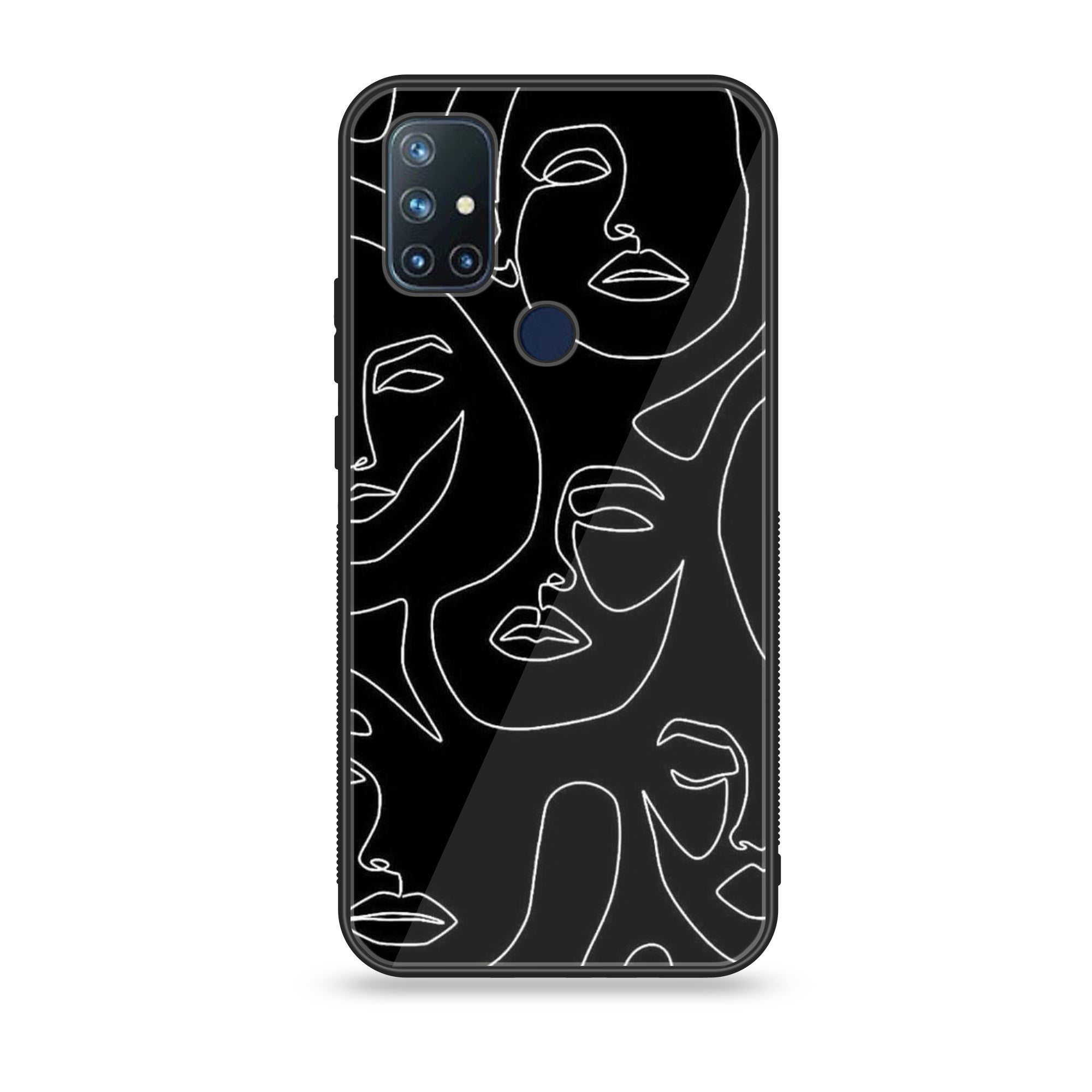 OnePlus Nord N10 -Girl Line Art Series - Premium Printed Glass soft Bumper shock Proof Case
