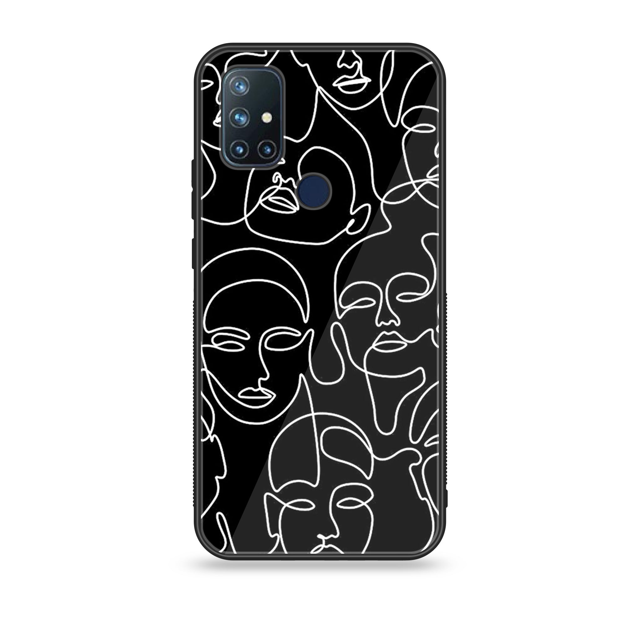 OnePlus Nord N10 -Girl Line Art Series - Premium Printed Glass soft Bumper shock Proof Case