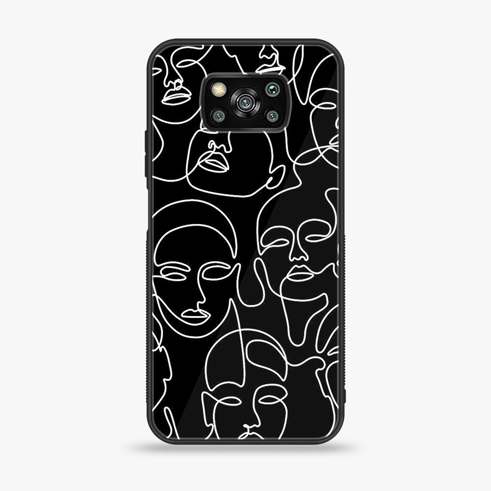 Xiaomi Poco X3 - Girl line Art Series - Premium Printed Glass soft Bumper shock Proof Case