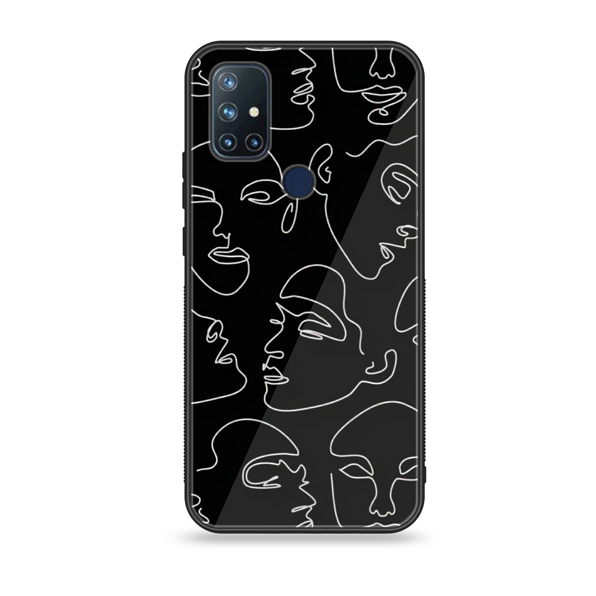 OnePlus Nord N10 -Girl Line Art Series - Premium Printed Glass soft Bumper shock Proof Case