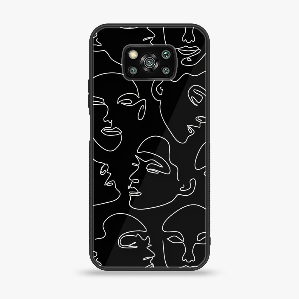 Xiaomi Poco X3 - Girl line Art Series - Premium Printed Glass soft Bumper shock Proof Case