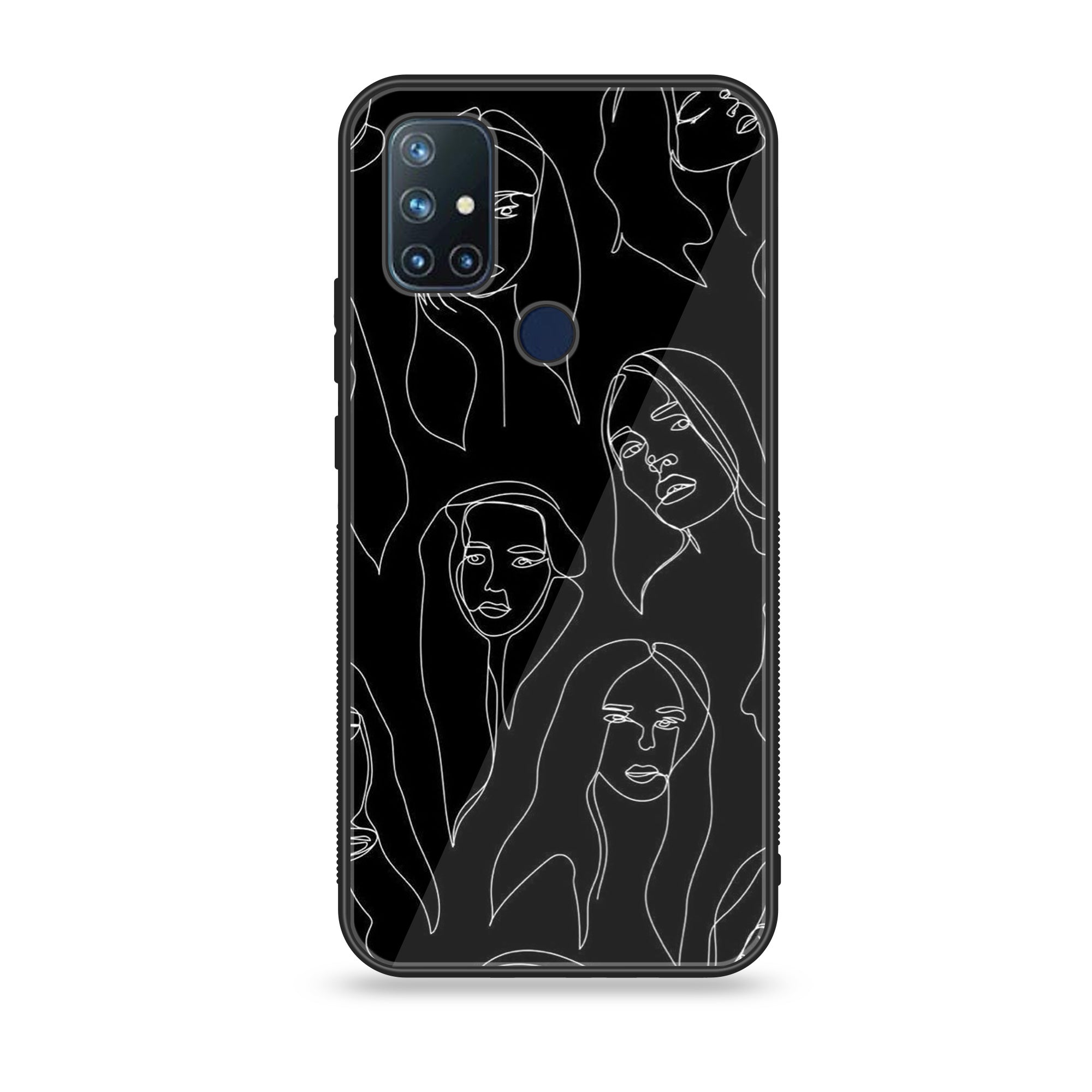 OnePlus Nord N10 -Girl Line Art Series - Premium Printed Glass soft Bumper shock Proof Case