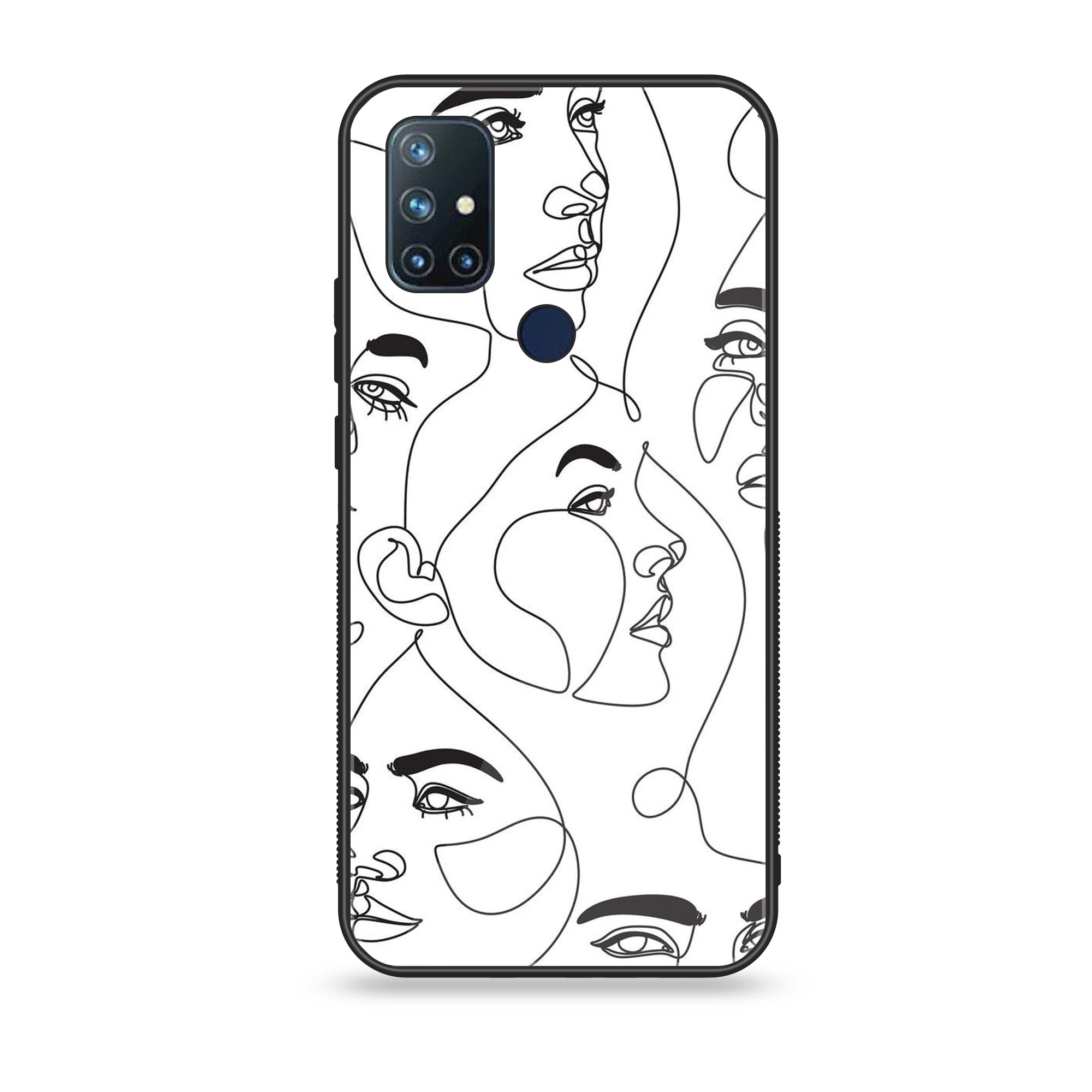 OnePlus Nord N10 -Girl Line Art Series - Premium Printed Glass soft Bumper shock Proof Case