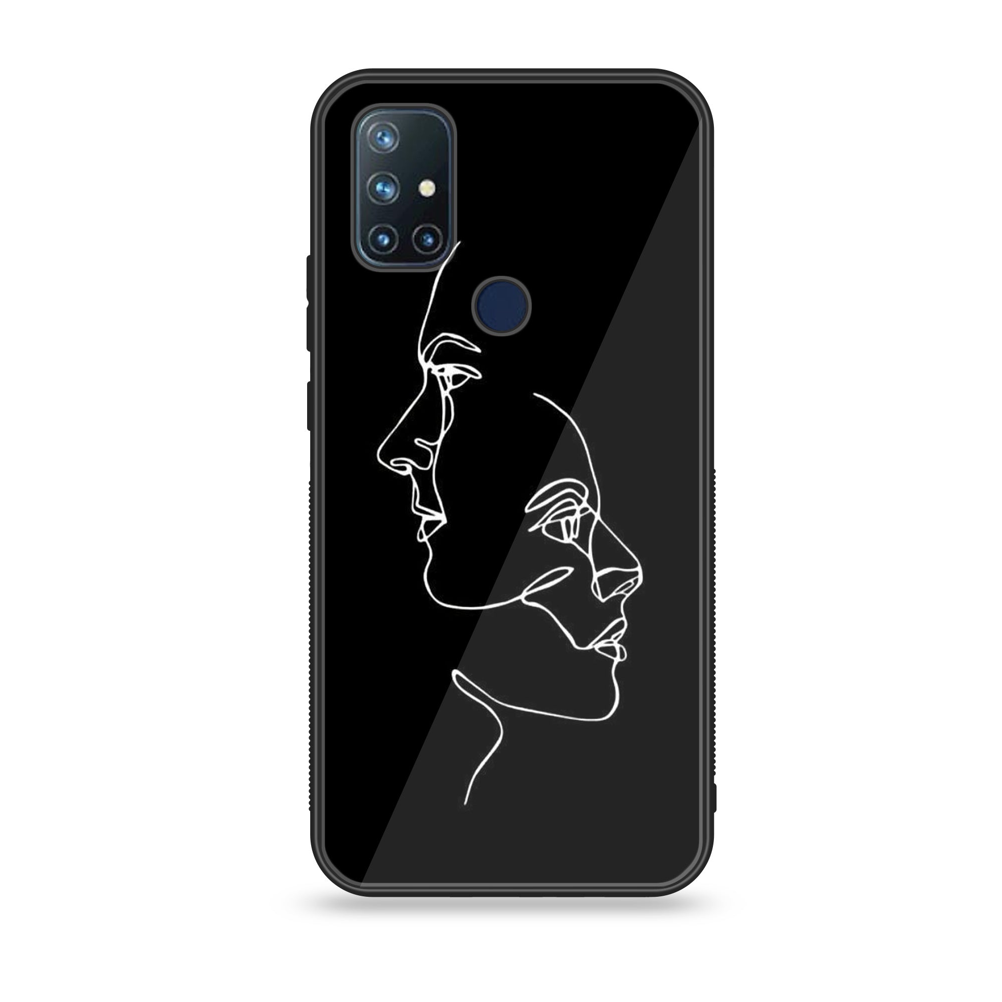 OnePlus Nord N10 -Girl Line Art Series - Premium Printed Glass soft Bumper shock Proof Case