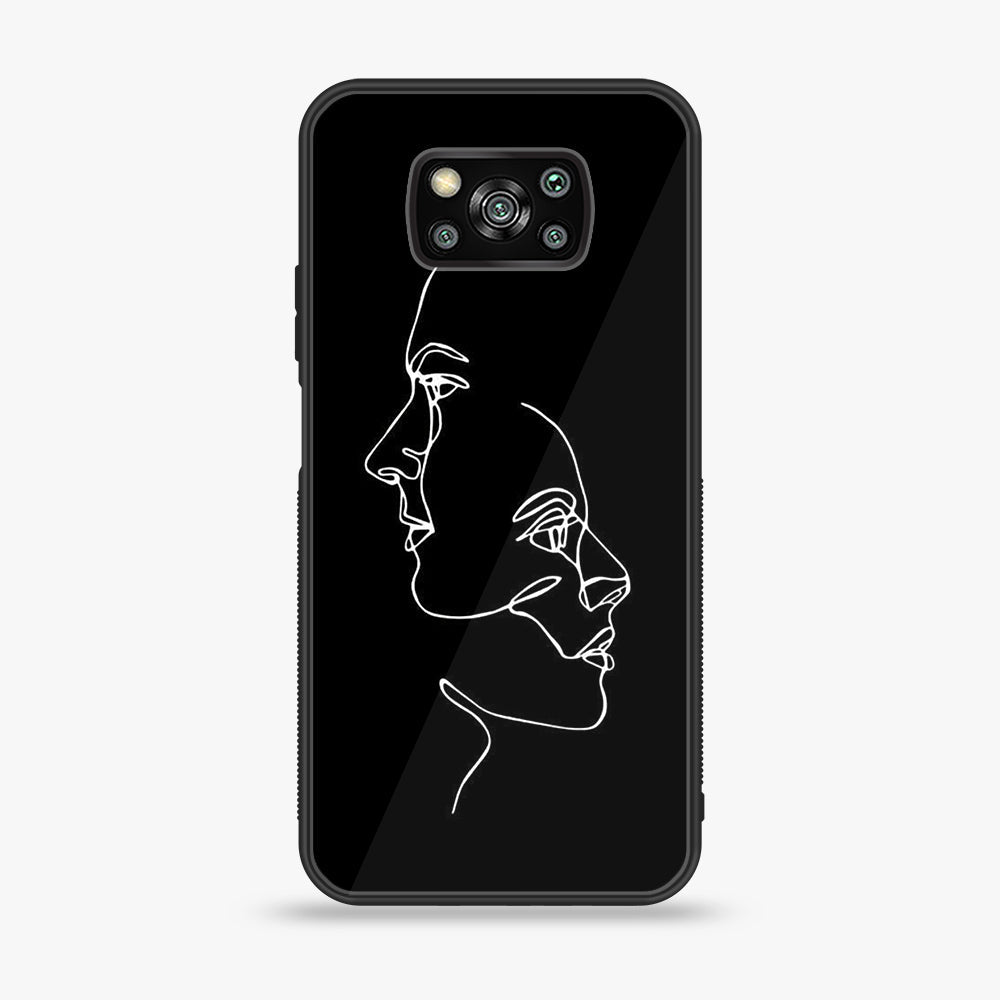 Xiaomi Poco X3 - Girl line Art Series - Premium Printed Glass soft Bumper shock Proof Case