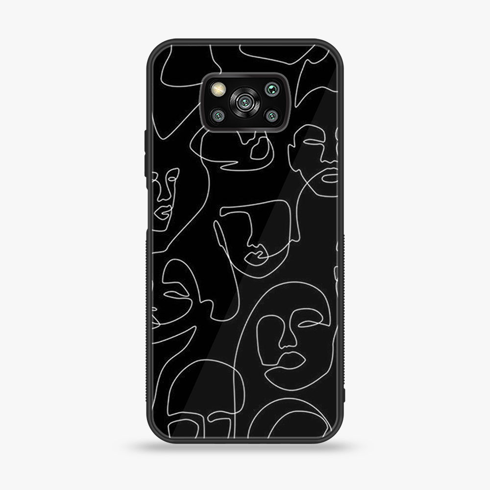 Xiaomi Poco X3 - Girl line Art Series - Premium Printed Glass soft Bumper shock Proof Case