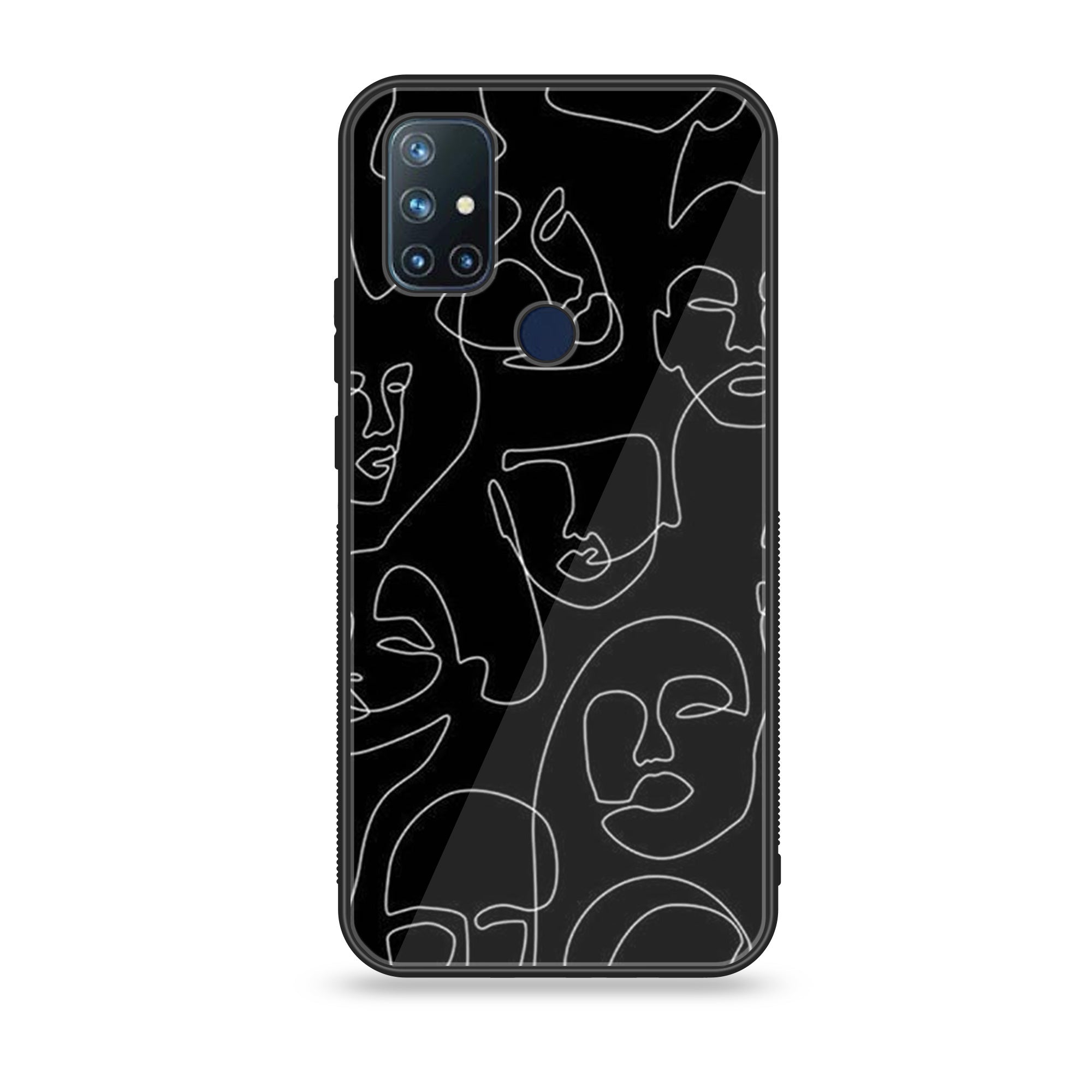 OnePlus Nord N10 -Girl Line Art Series - Premium Printed Glass soft Bumper shock Proof Case
