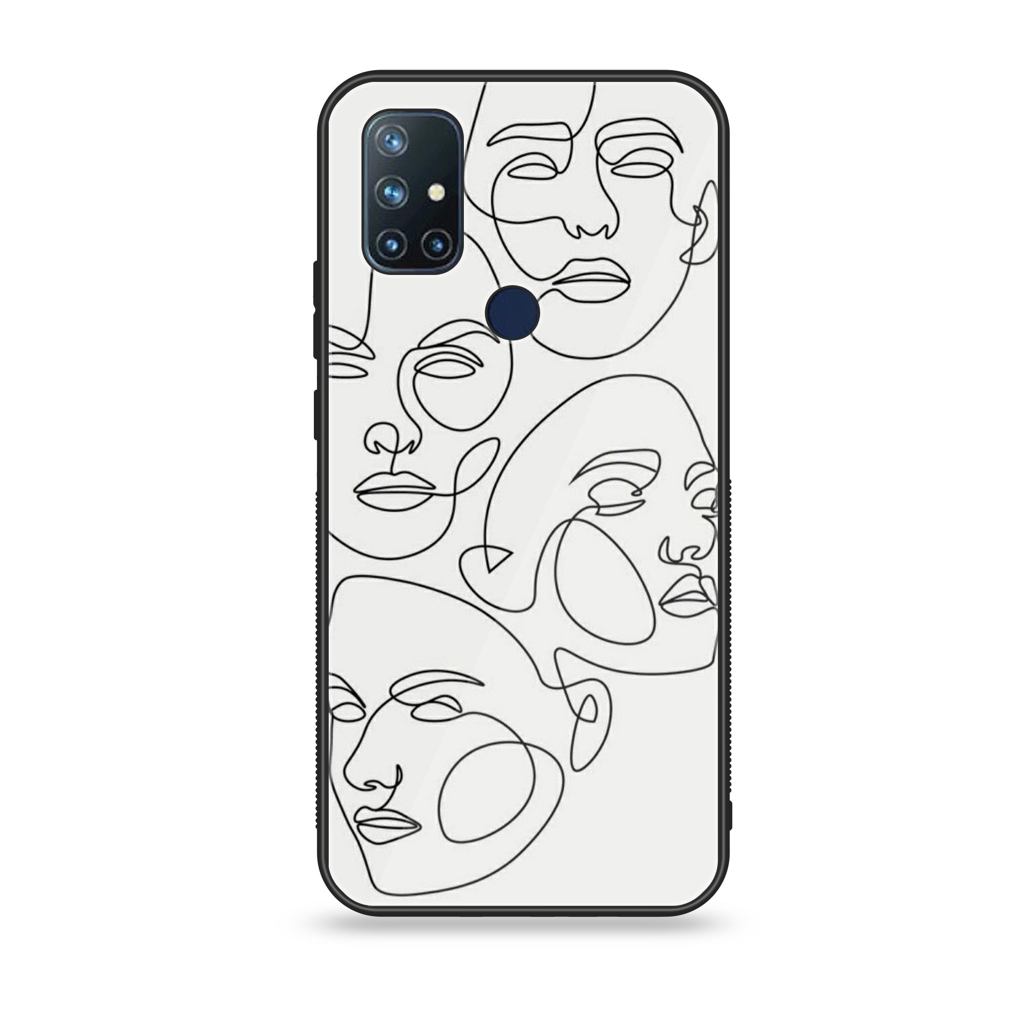 OnePlus Nord N10 -Girl Line Art Series - Premium Printed Glass soft Bumper shock Proof Case