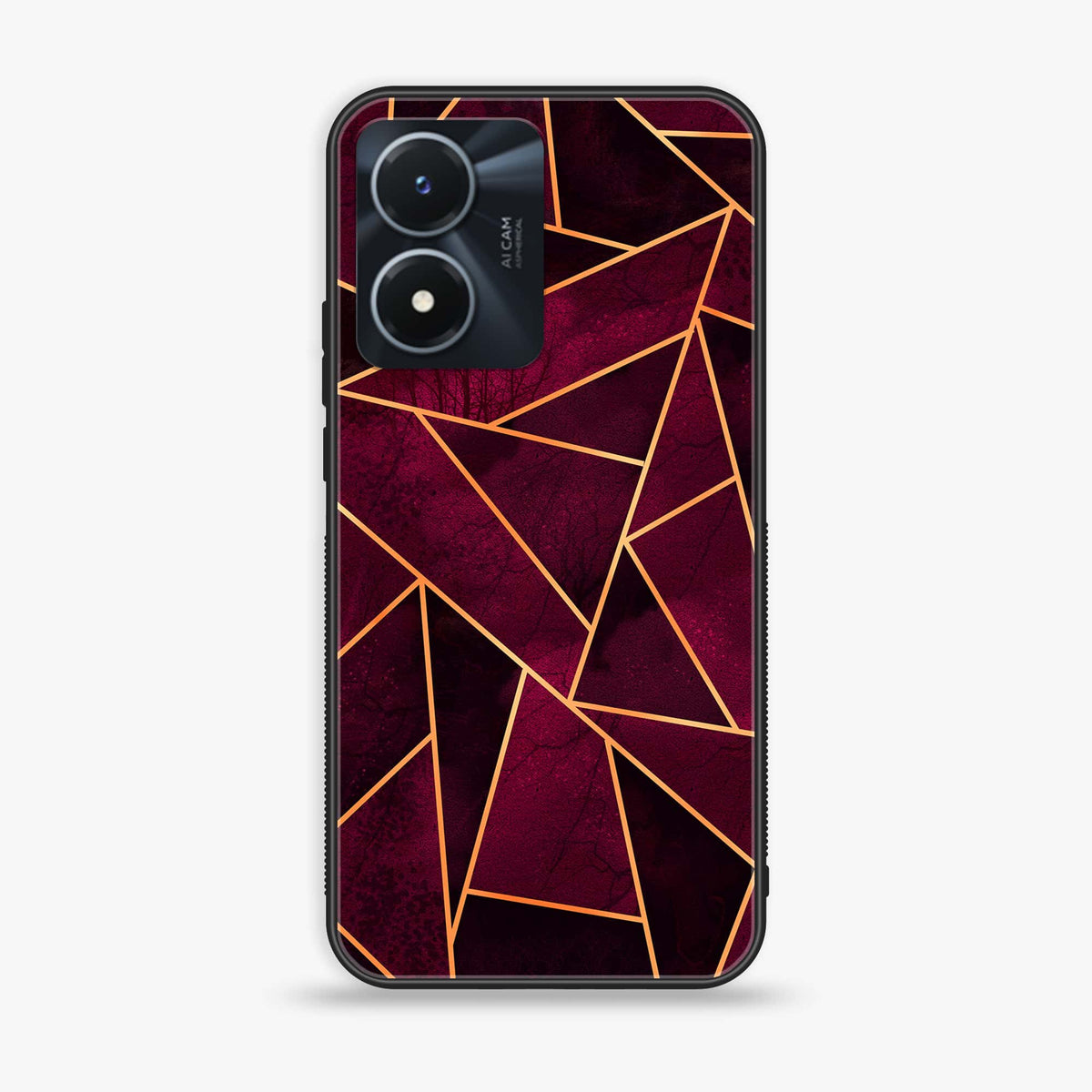 Vivo Y02s - Geometric Marble Series - Premium Printed Glass soft Bumper shock Proof Case