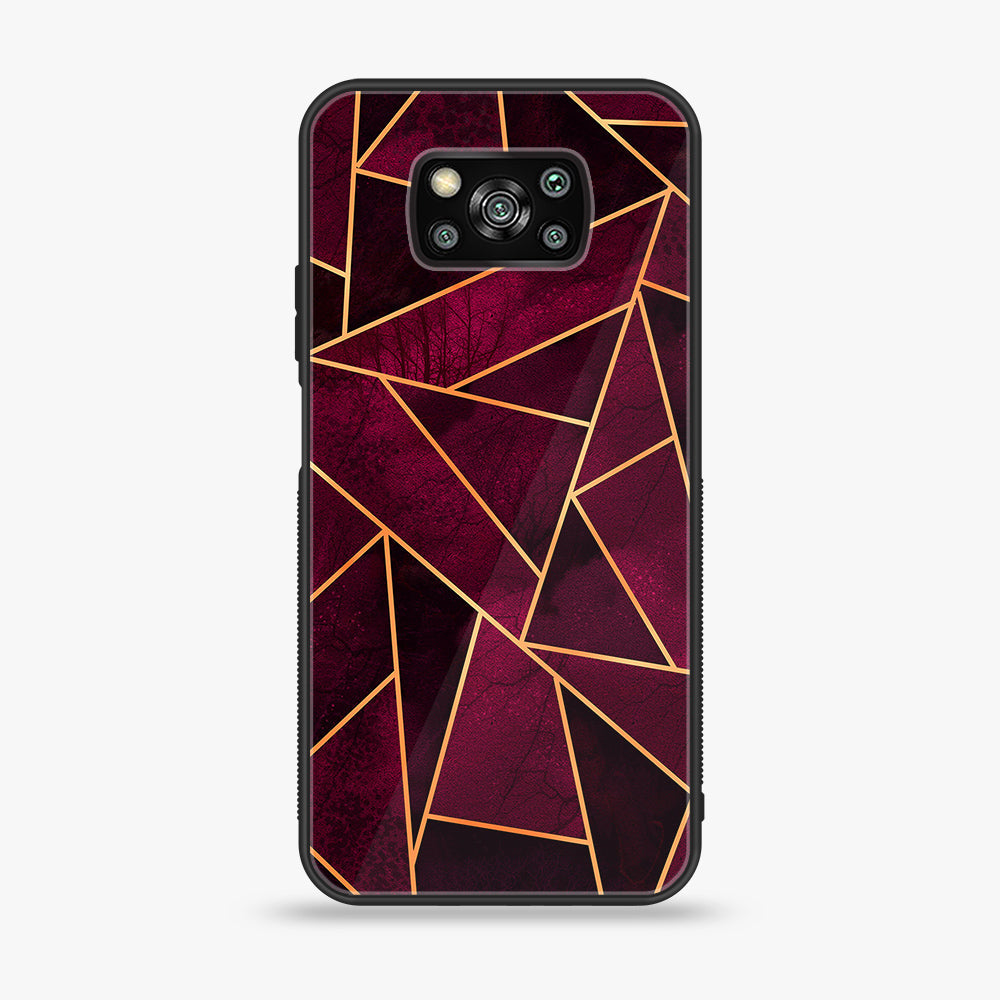 Xiaomi Poco X3 - Geometric Marble  Series - Premium Printed Glass soft Bumper shock Proof Case