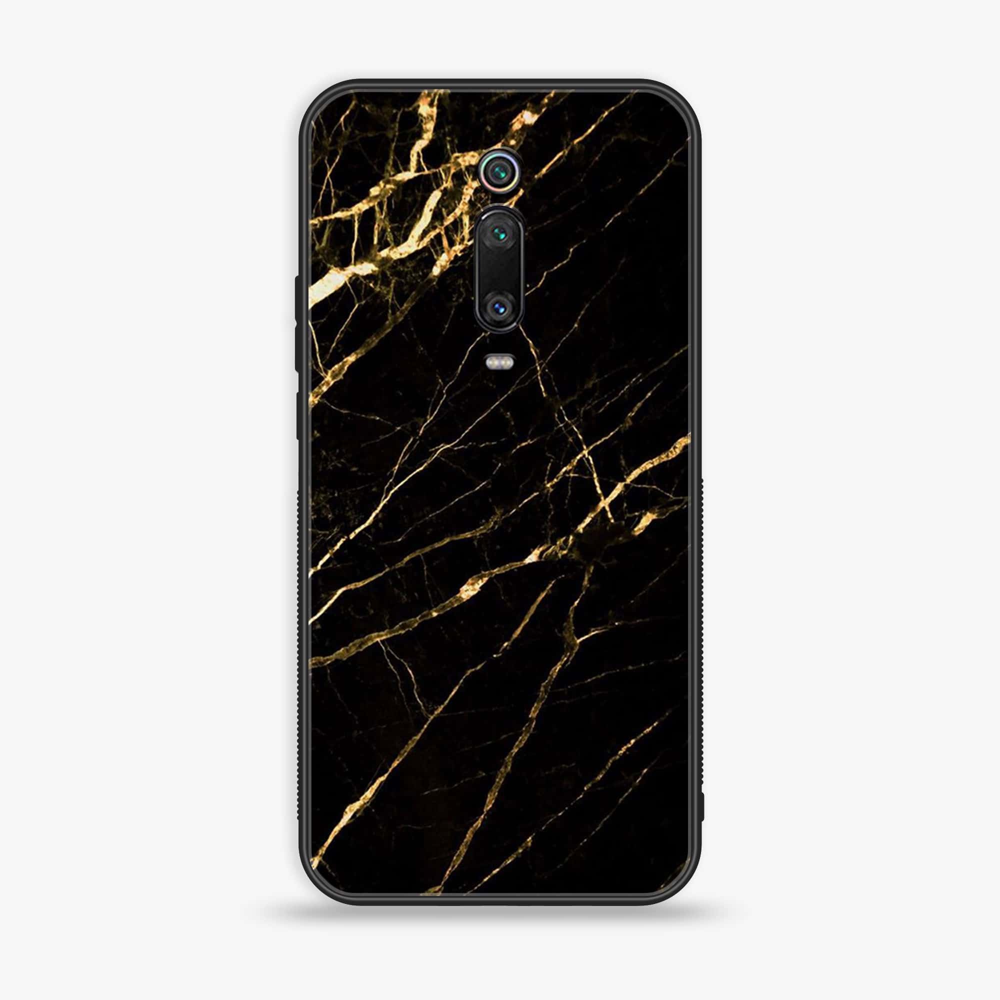 Xiaomi Mi 9T Pro - Black Marble Series - Premium Printed Glass soft Bumper shock Proof Case