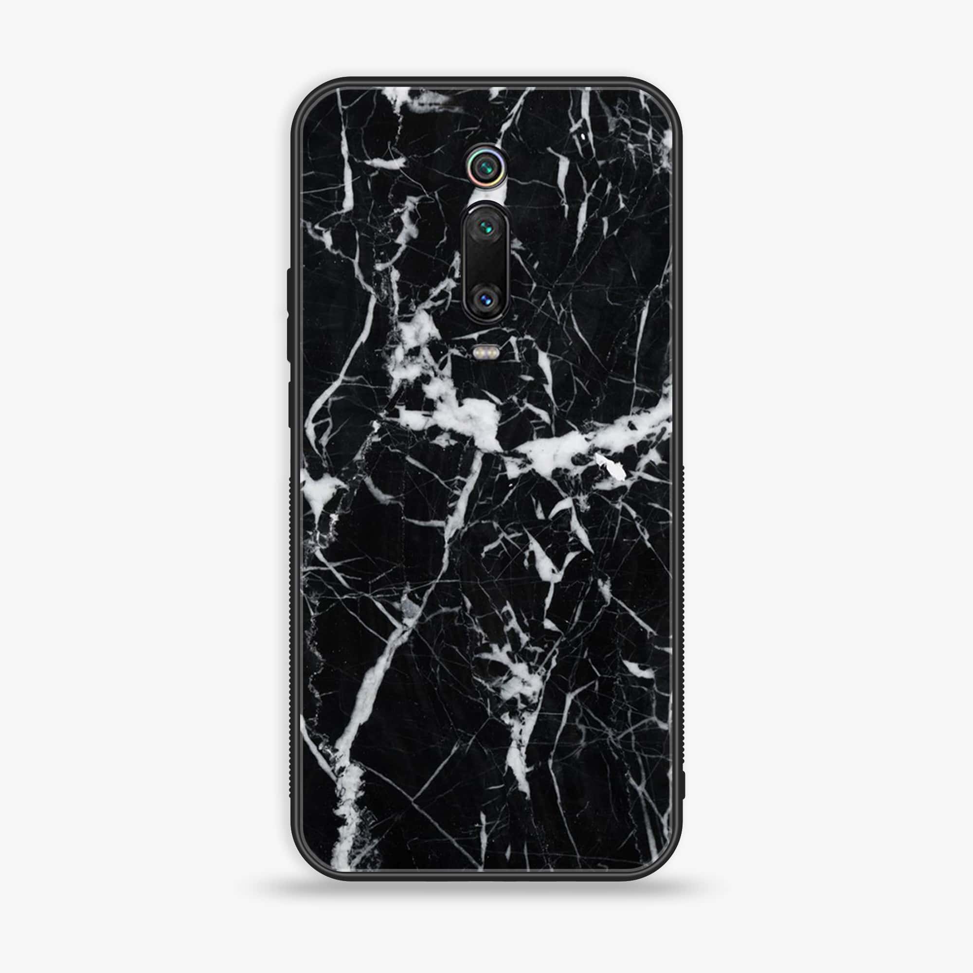 Xiaomi Mi 9T Pro - Black Marble Series - Premium Printed Glass soft Bumper shock Proof Case
