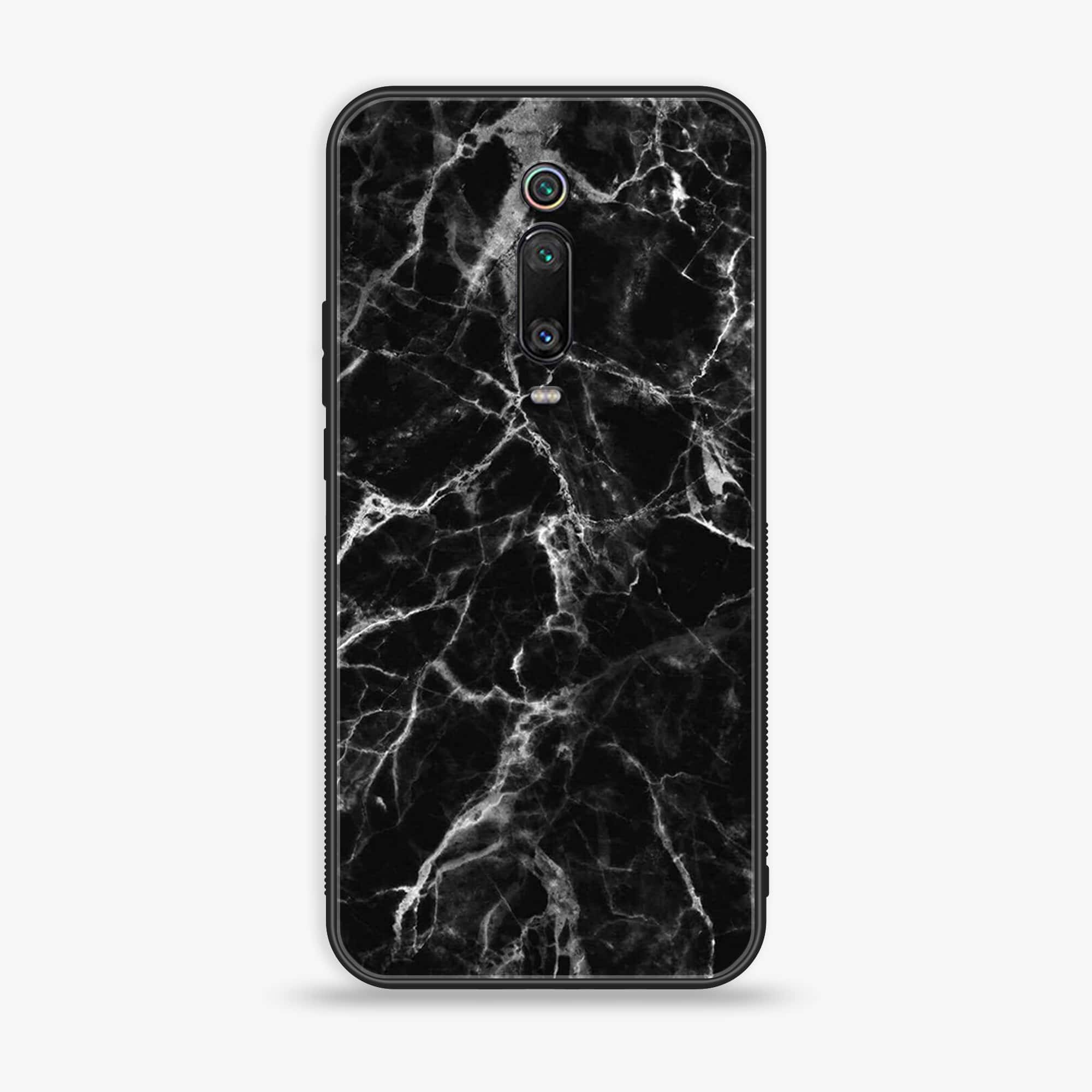 Xiaomi Mi 9T Pro - Black Marble Series - Premium Printed Glass soft Bumper shock Proof Case
