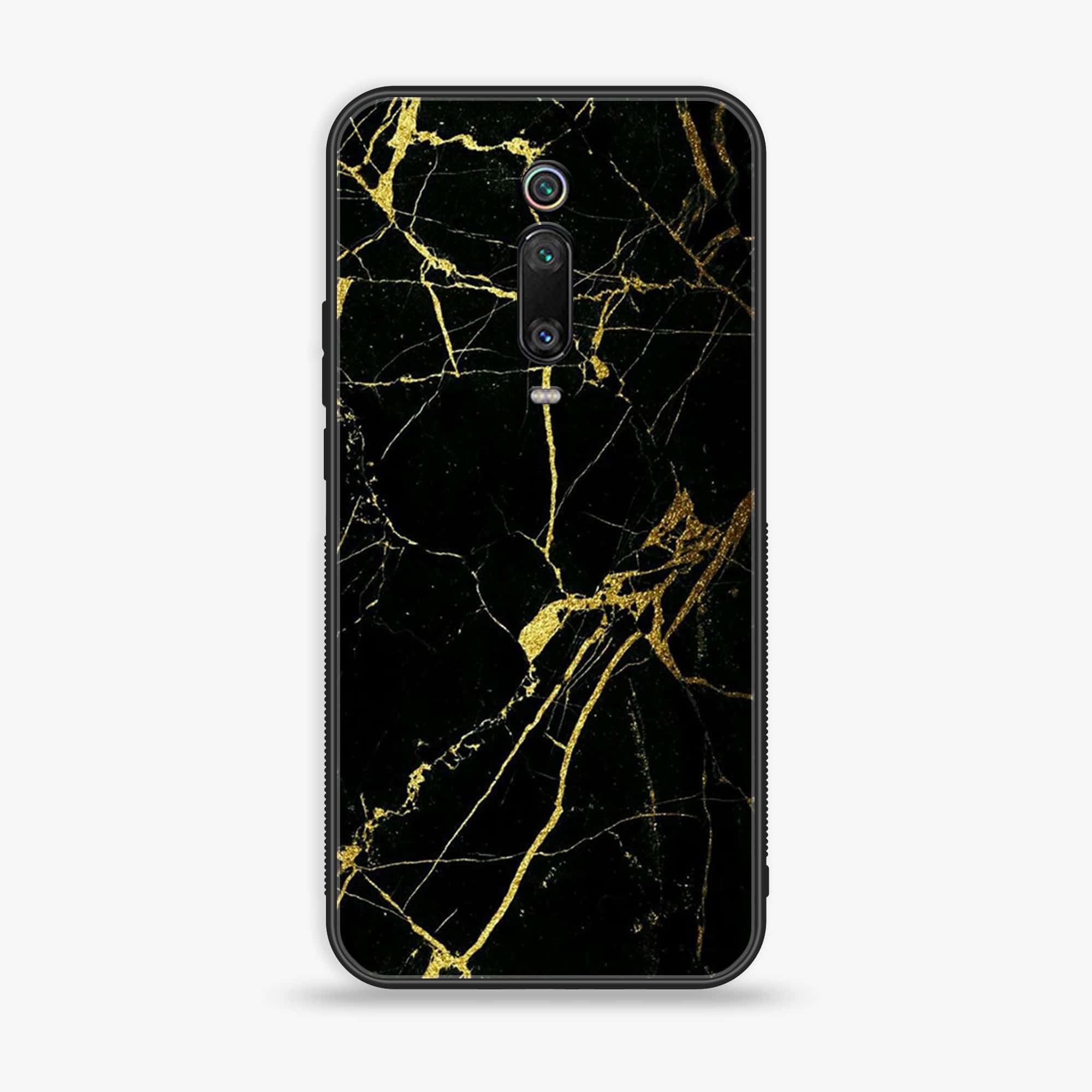 Xiaomi Mi 9T Pro - Black Marble Series - Premium Printed Glass soft Bumper shock Proof Case
