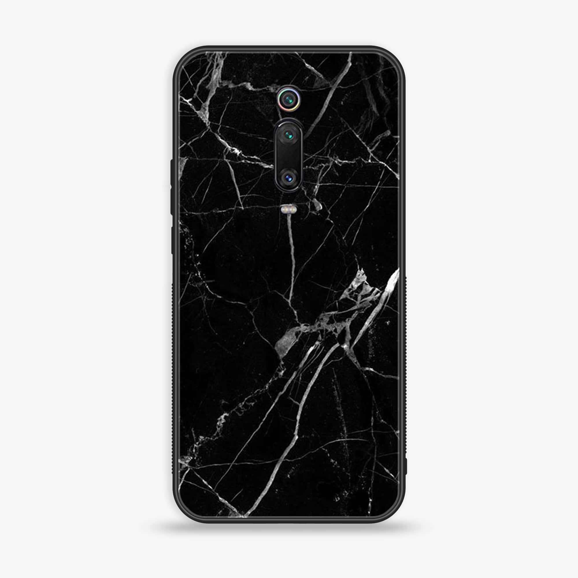 Xiaomi Mi 9T Pro - Black Marble Series - Premium Printed Glass soft Bumper shock Proof Case