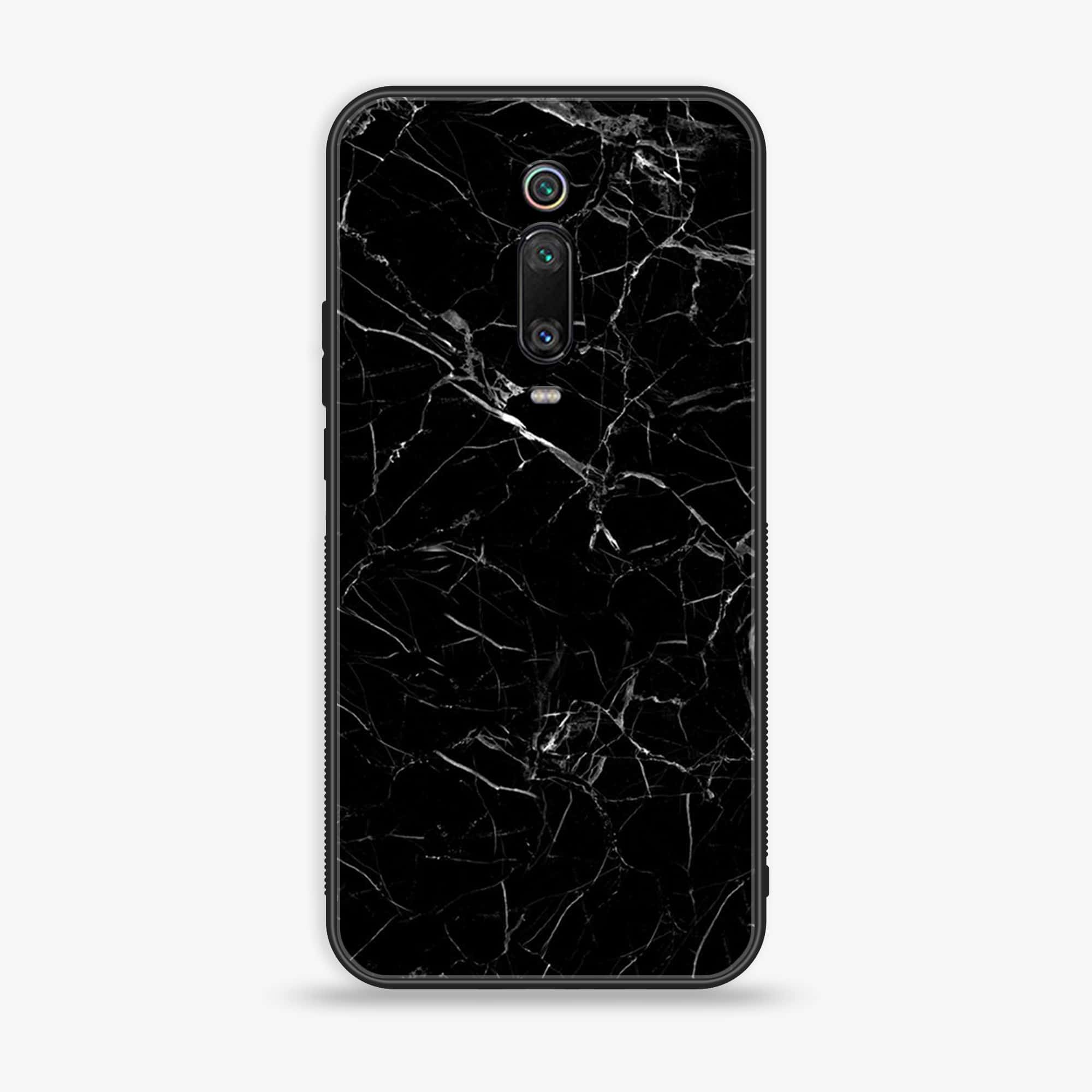 Xiaomi Mi 9T Pro - Black Marble Series - Premium Printed Glass soft Bumper shock Proof Case