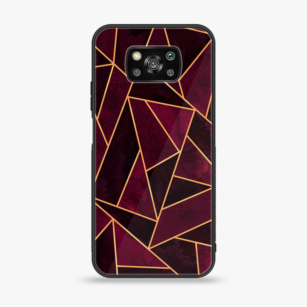 Xiaomi Poco X3 - Geometric Marble  Series - Premium Printed Glass soft Bumper shock Proof Case