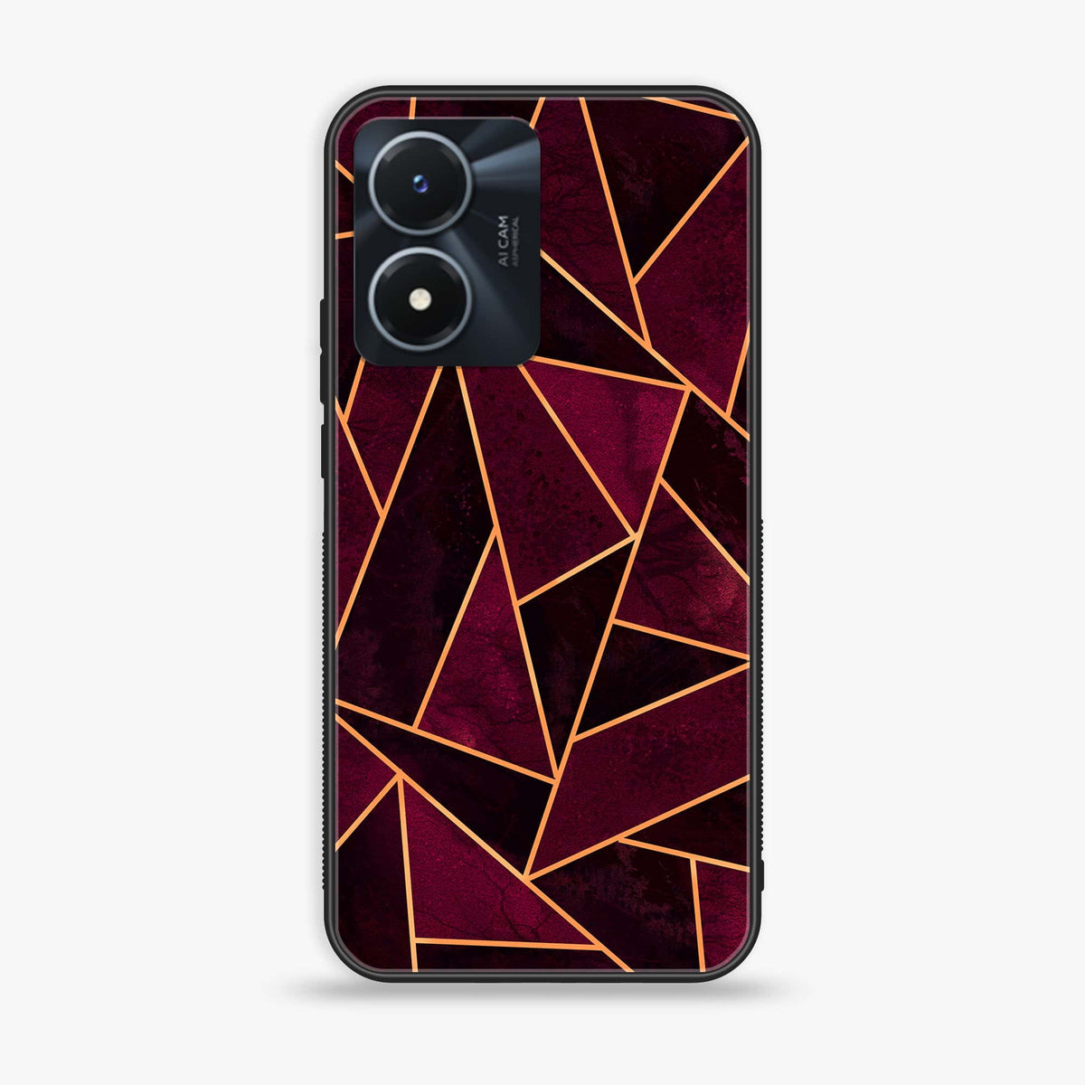 Vivo Y02s - Geometric Marble Series - Premium Printed Glass soft Bumper shock Proof Case