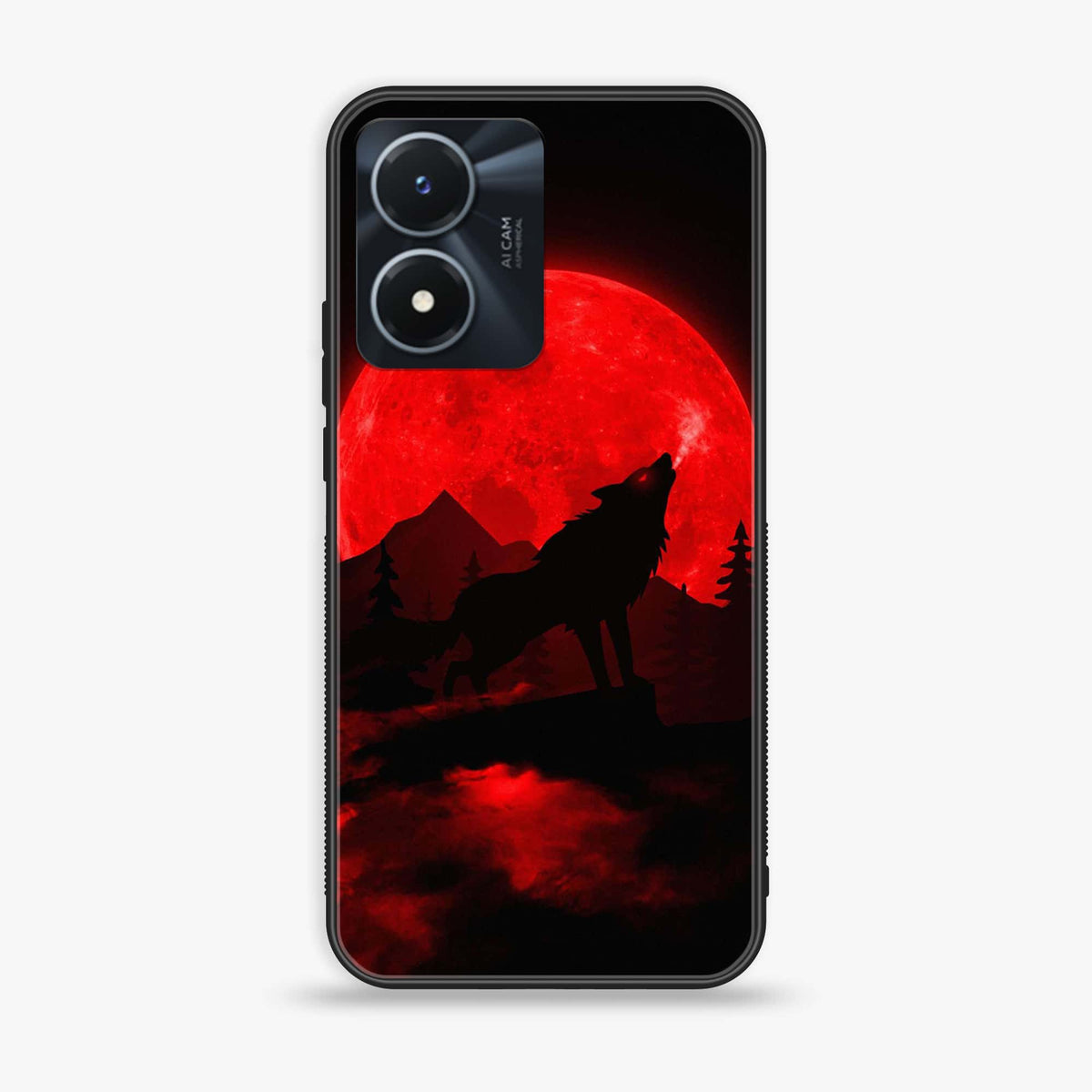 Vivo Y02s  - Wolf Series - Premium Printed Glass soft Bumper shock Proof Case