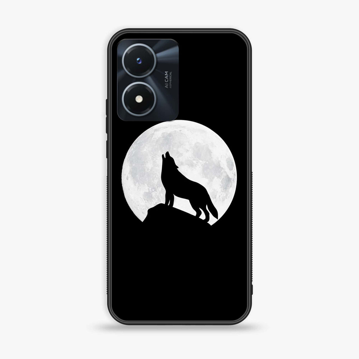 Vivo Y02s  - Wolf Series - Premium Printed Glass soft Bumper shock Proof Case