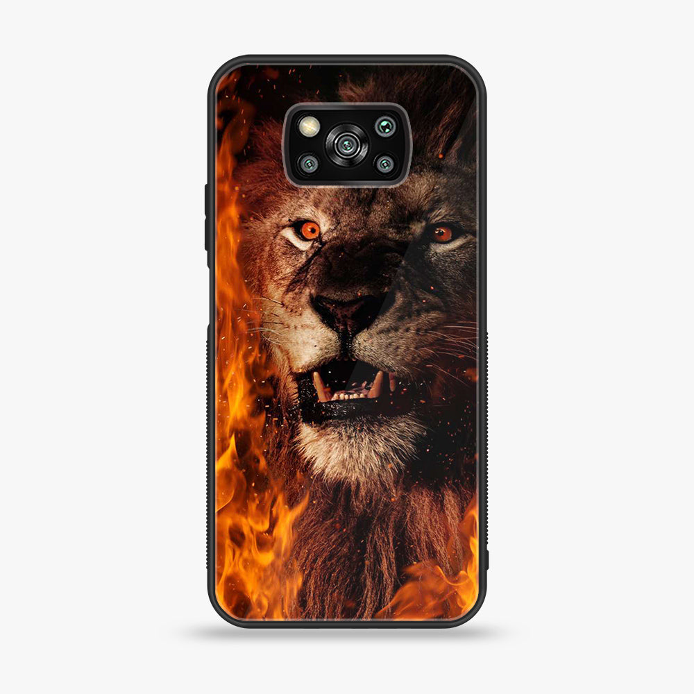 Xiaomi Poco X3 - Tiger  Series - Premium Printed Glass soft Bumper shock Proof Case