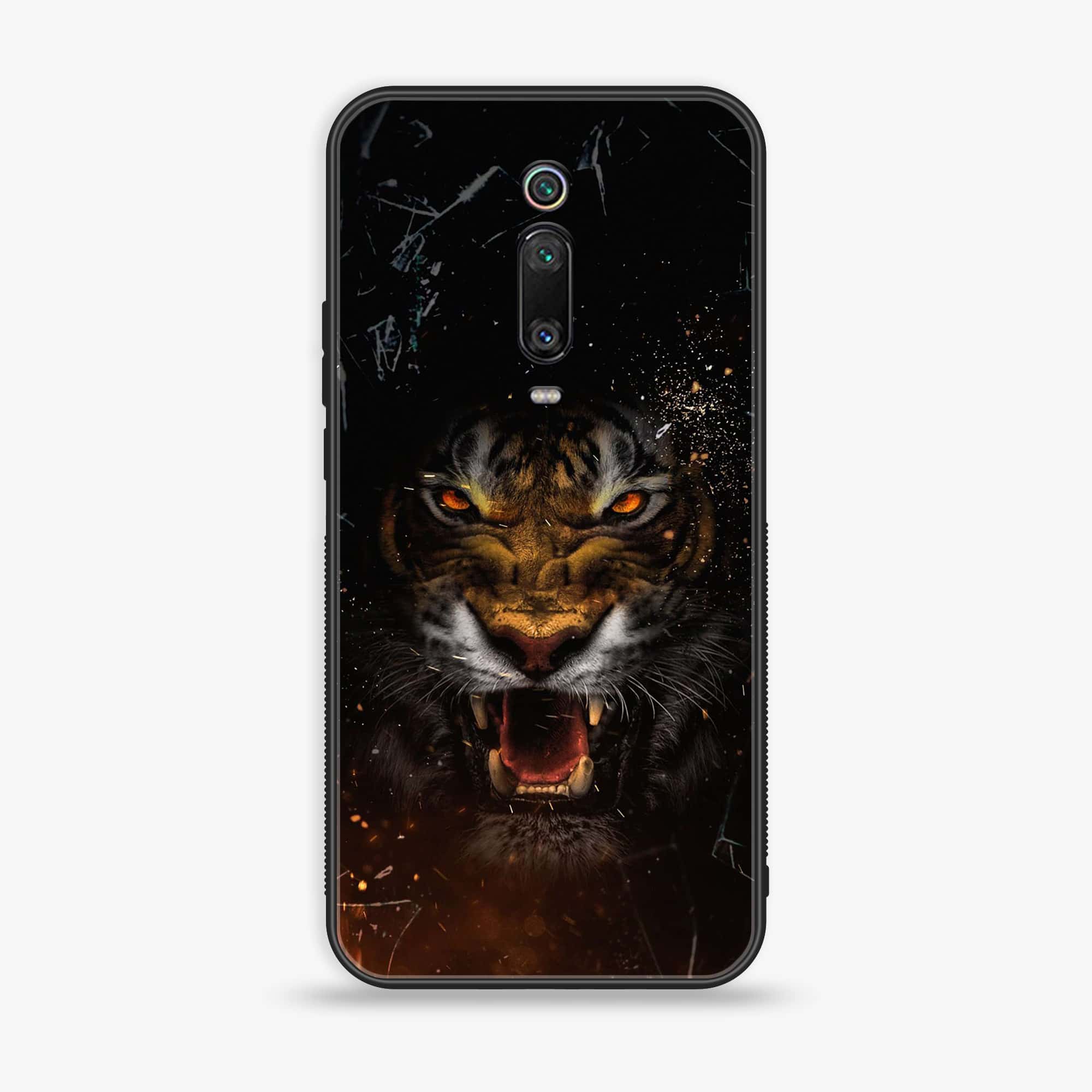Xiaomi Mi 9T Pro - Tiger Art Series - Premium Printed Glass soft Bumper shock Proof Case