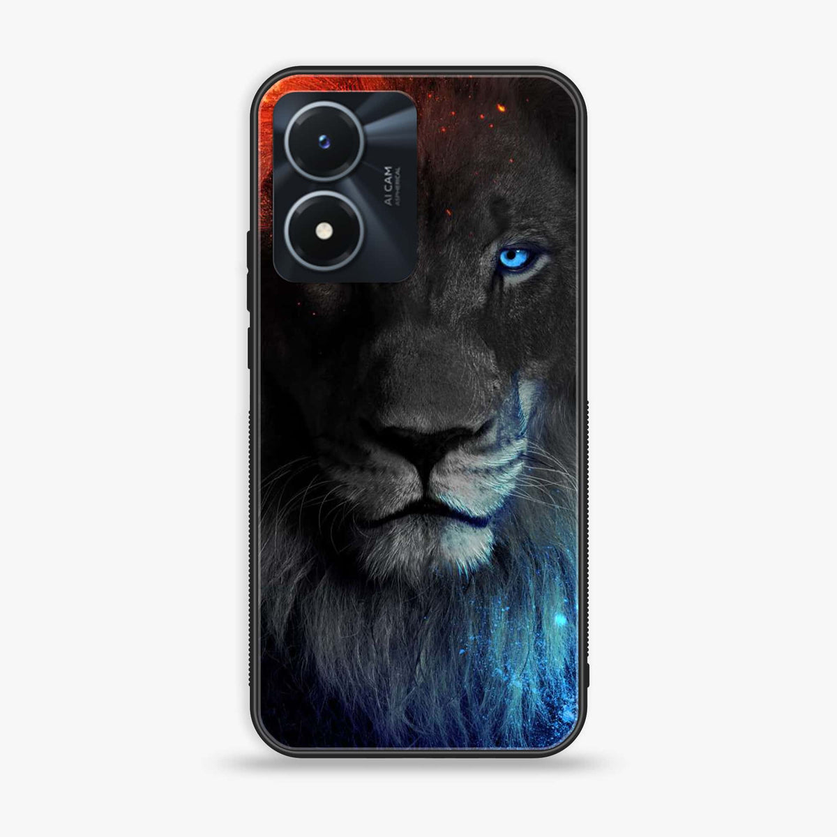 Vivo Y02s  - Tiger Art Series- Premium Printed Glass soft Bumper shock Proof Case