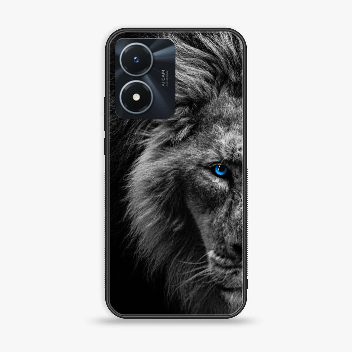 Vivo Y02s  - Tiger Art Series- Premium Printed Glass soft Bumper shock Proof Case