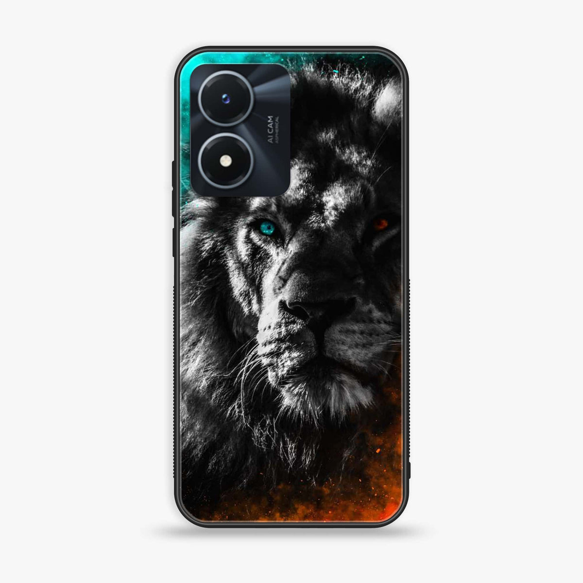 Vivo Y02s  - Tiger Art Series- Premium Printed Glass soft Bumper shock Proof Case