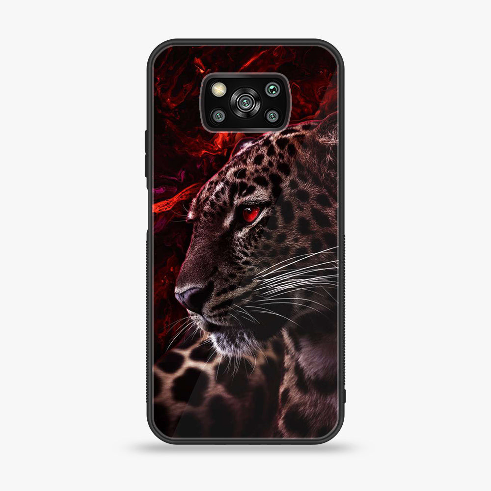 Xiaomi Poco X3 - Tiger  Series - Premium Printed Glass soft Bumper shock Proof Case