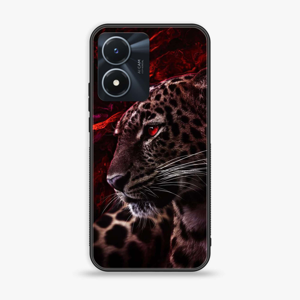 Vivo Y02s  - Tiger Art Series- Premium Printed Glass soft Bumper shock Proof Case