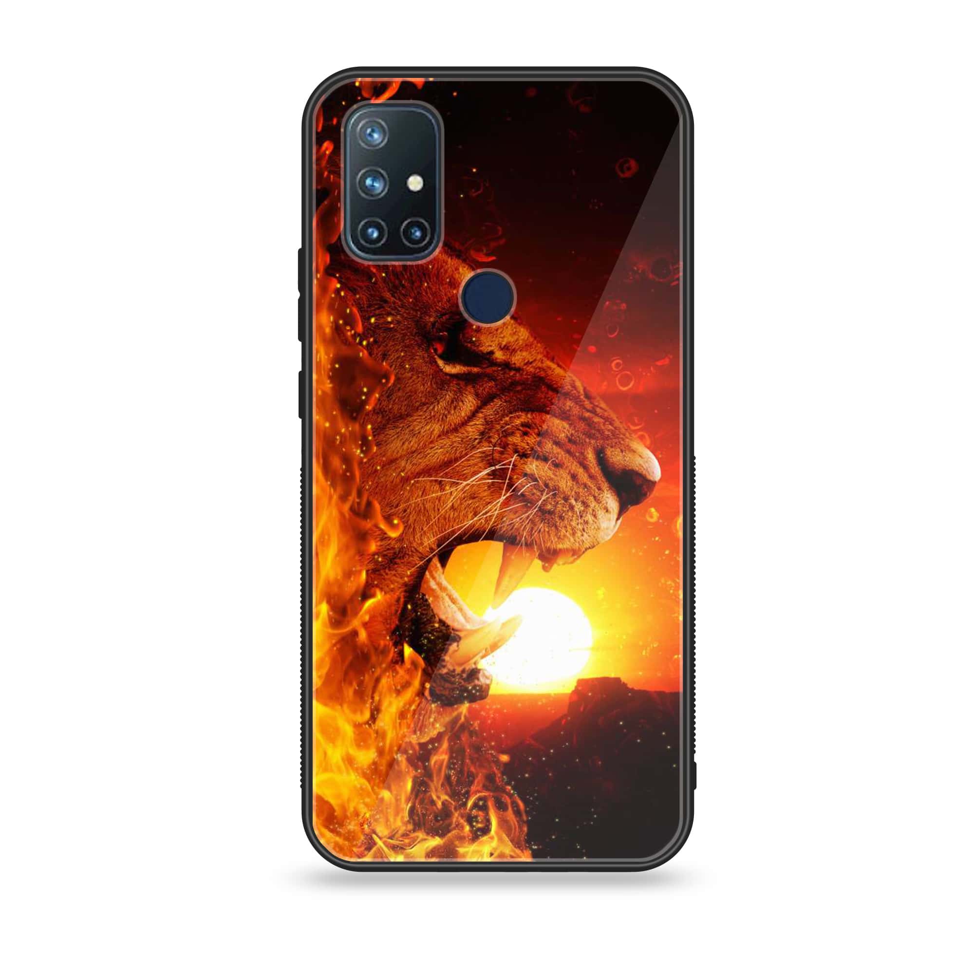 OnePlus Nord N10 -Tiger Art Series - Premium Printed Glass soft Bumper shock Proof Case