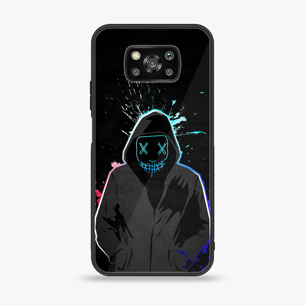 Xiaomi Poco X3 - Anonymous 2.0 Series - Premium Printed Glass soft Bumper shock Proof Case
