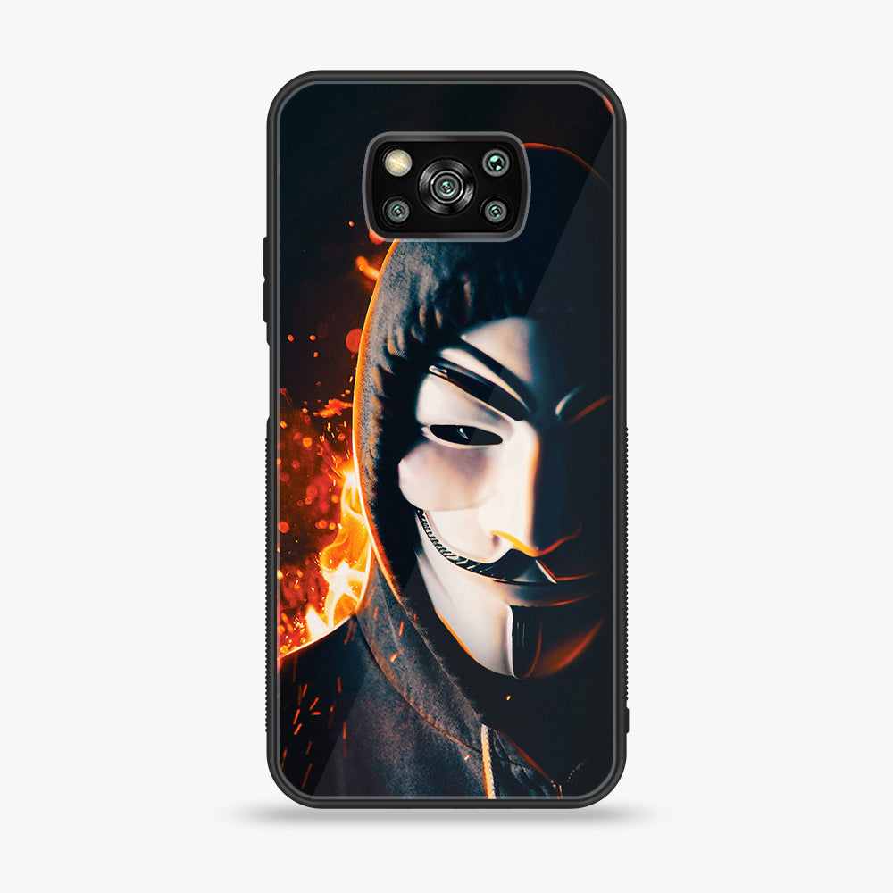 Xiaomi Poco X3 - Anonymous 2.0 Series - Premium Printed Glass soft Bumper shock Proof Case