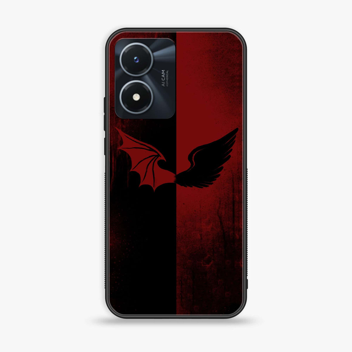 Vivo Y02s  - Angel Wings 2.0 Series - Premium Printed Glass soft Bumper shock Proof Case