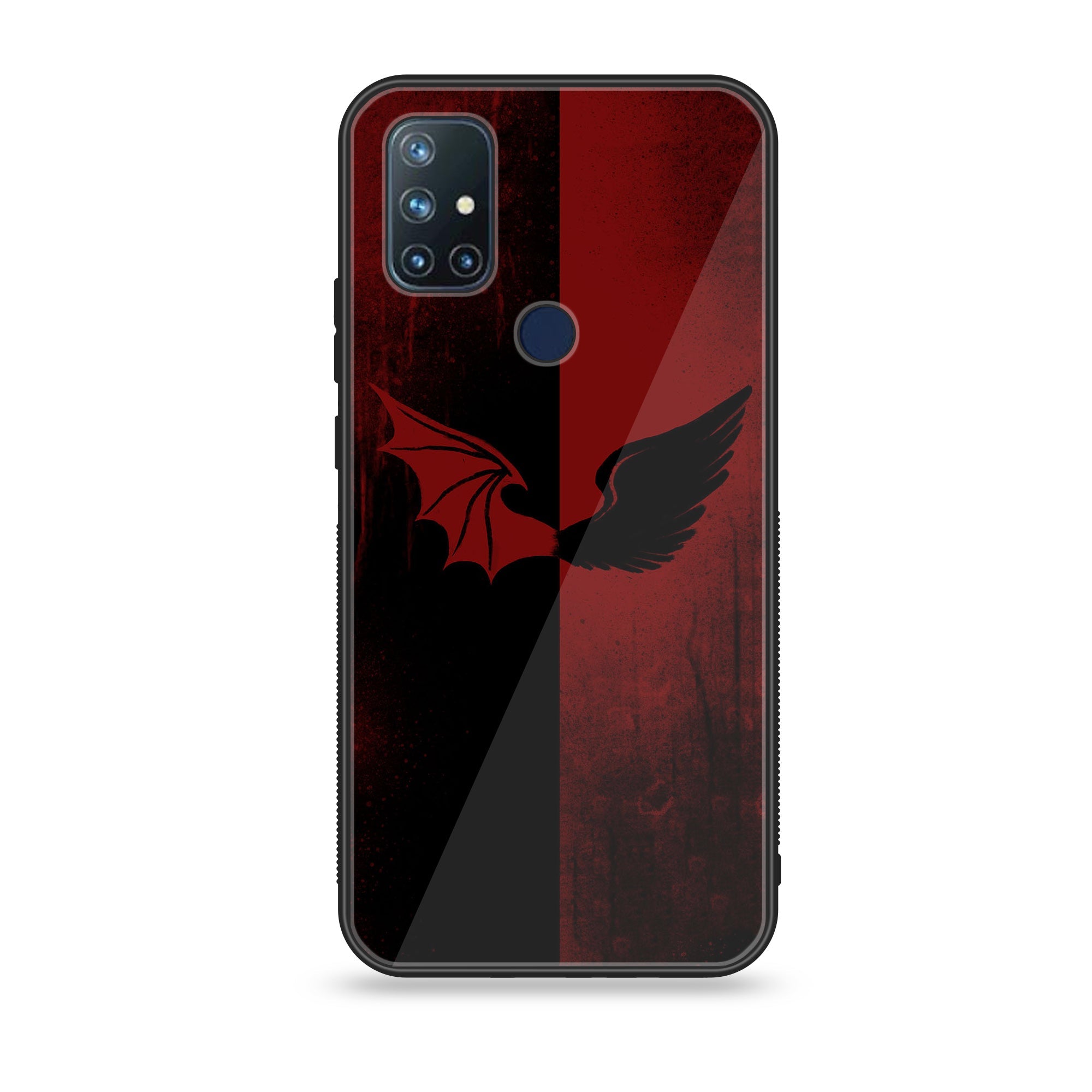 OnePlus Nord N10 -Angel Wings 2.0 Series - Premium Printed Glass soft Bumper shock Proof Case