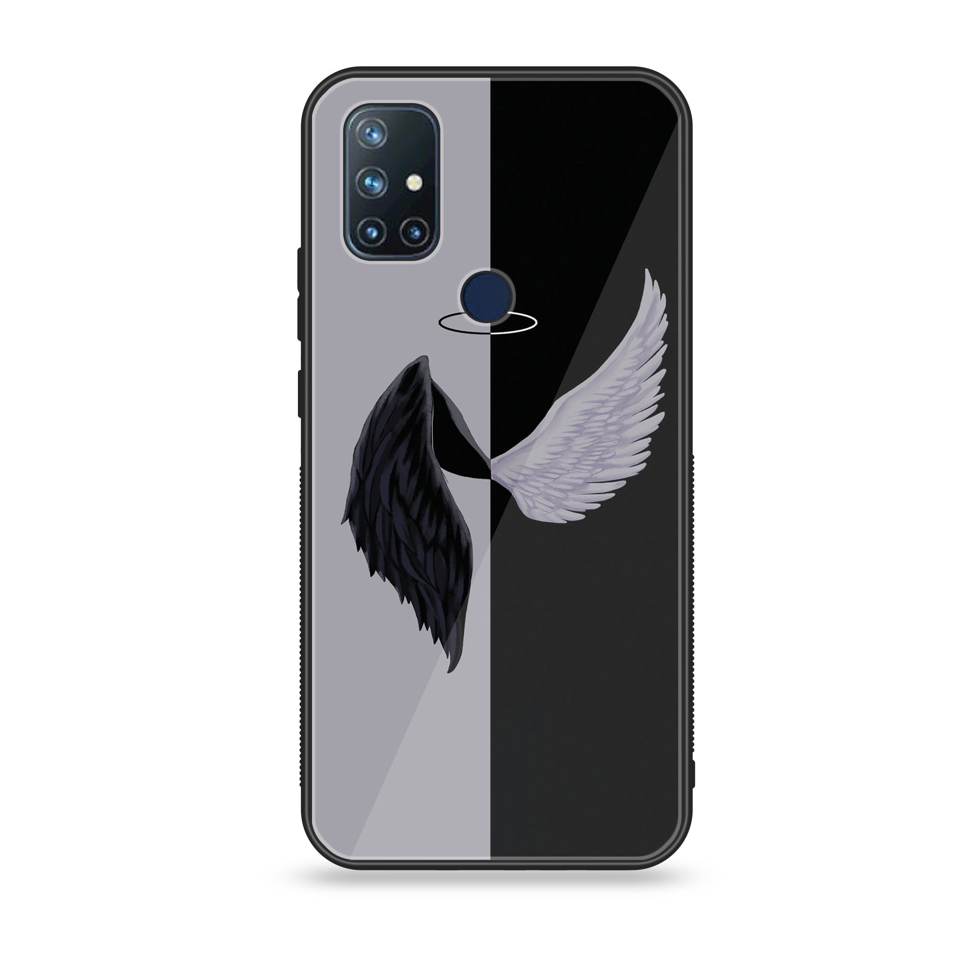OnePlus Nord N10 -Angel Wings 2.0 Series - Premium Printed Glass soft Bumper shock Proof Case