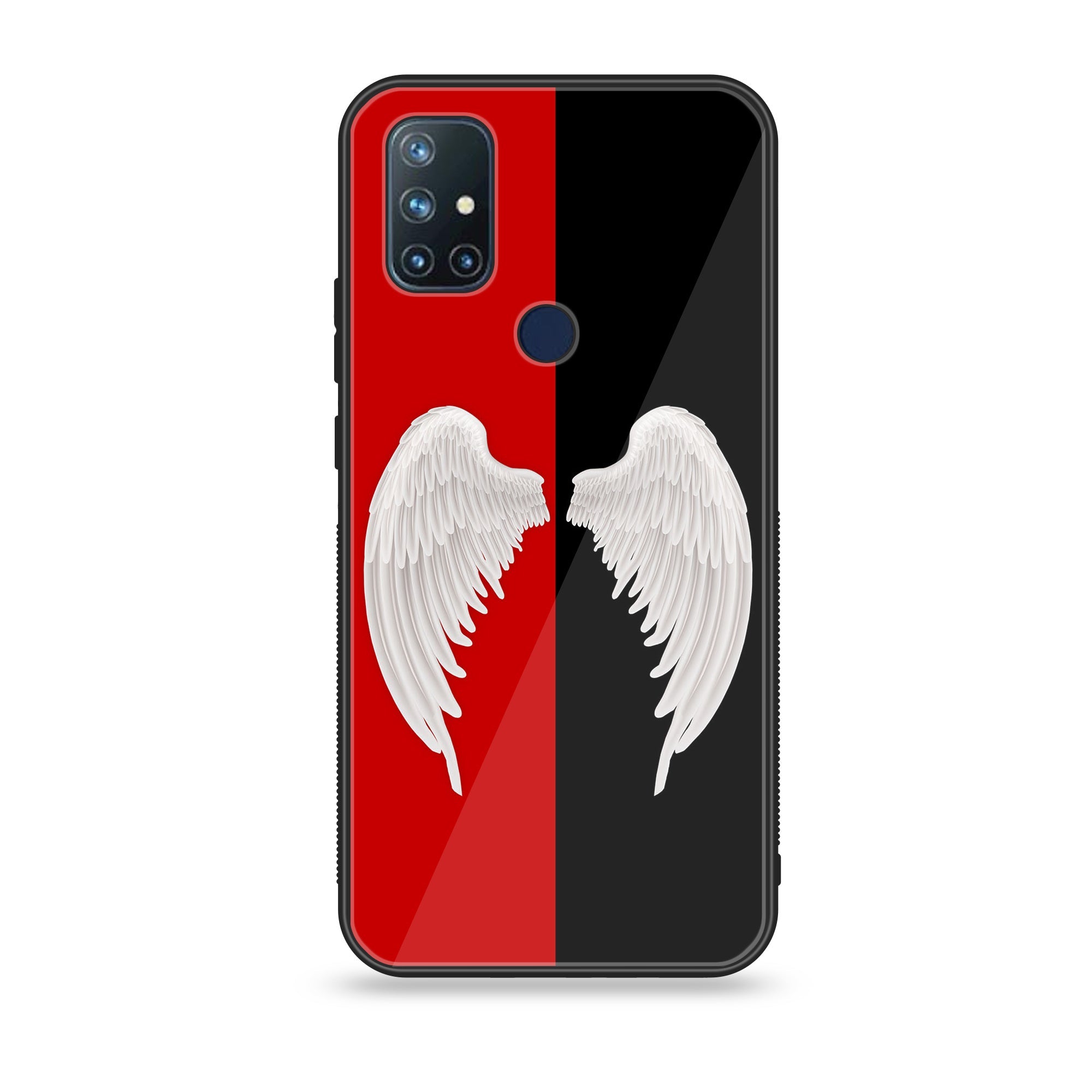 OnePlus Nord N10 -Angel Wings 2.0 Series - Premium Printed Glass soft Bumper shock Proof Case