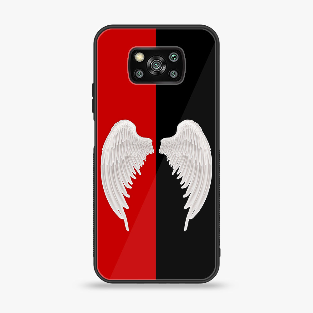 Xiaomi Poco X3 - Angel Wings 2.0  Series - Premium Printed Glass soft Bumper shock Proof Case