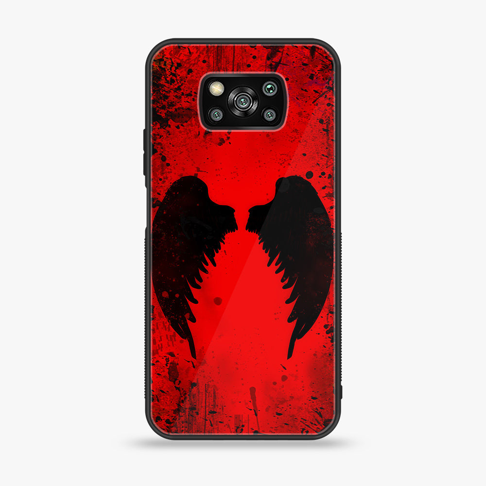 Xiaomi Poco X3 - Angel Wings 2.0  Series - Premium Printed Glass soft Bumper shock Proof Case
